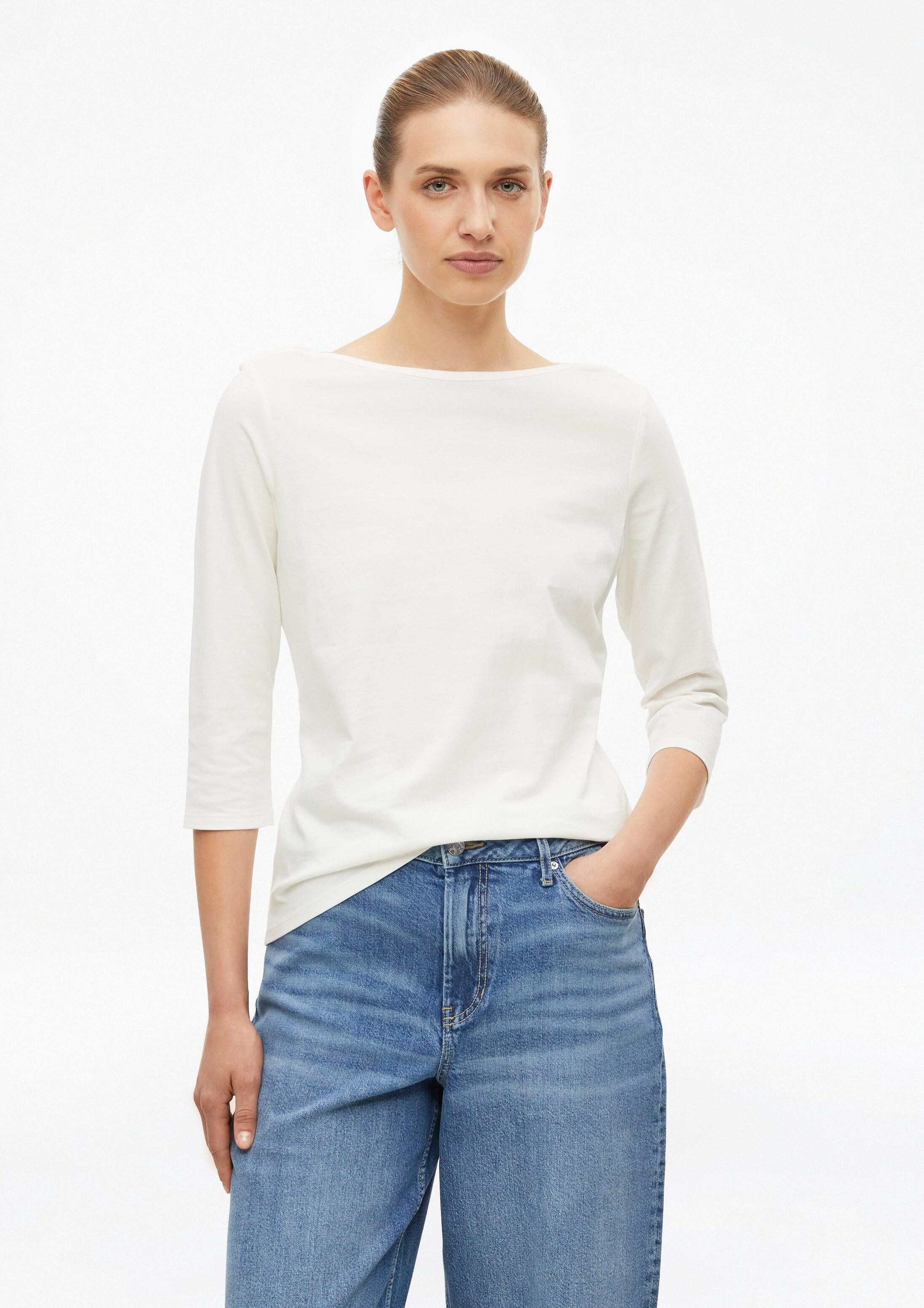 s.Oliver 3/4-Arm-Shirt T-Shirt T-Shirt mit dekorativem U-Boot-Ausschnitt
