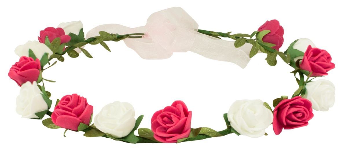 Trachtenland Haarreif Blumenkranz "Marina" mit Röschen zum Binden