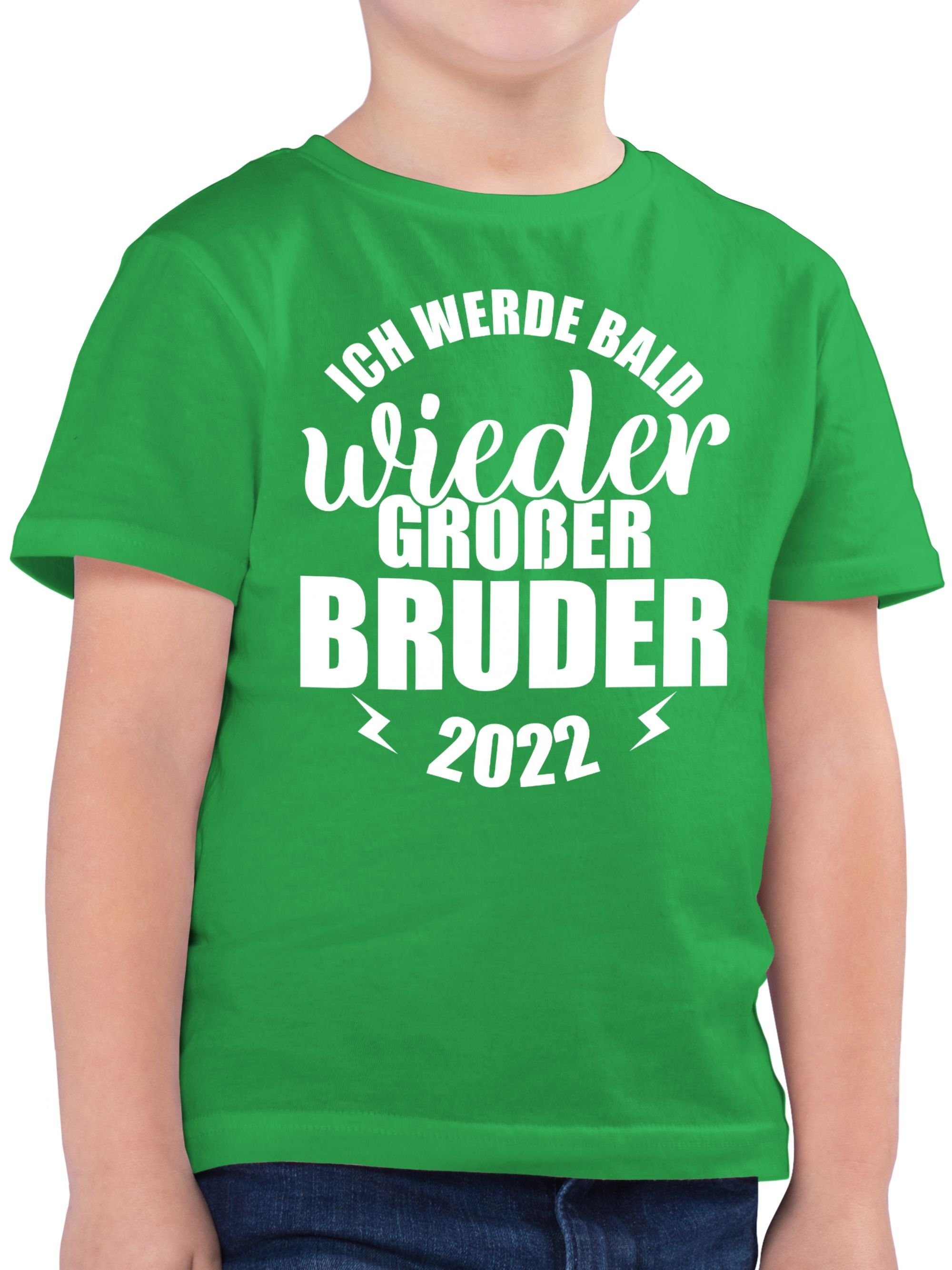 Shirtracer T-Shirt Ich werde bald wieder großer Bruder 2022 - weiß -  Geschwister Bruder Geschenk - Jungen Kinder T-Shirt Brüder Geschenke
