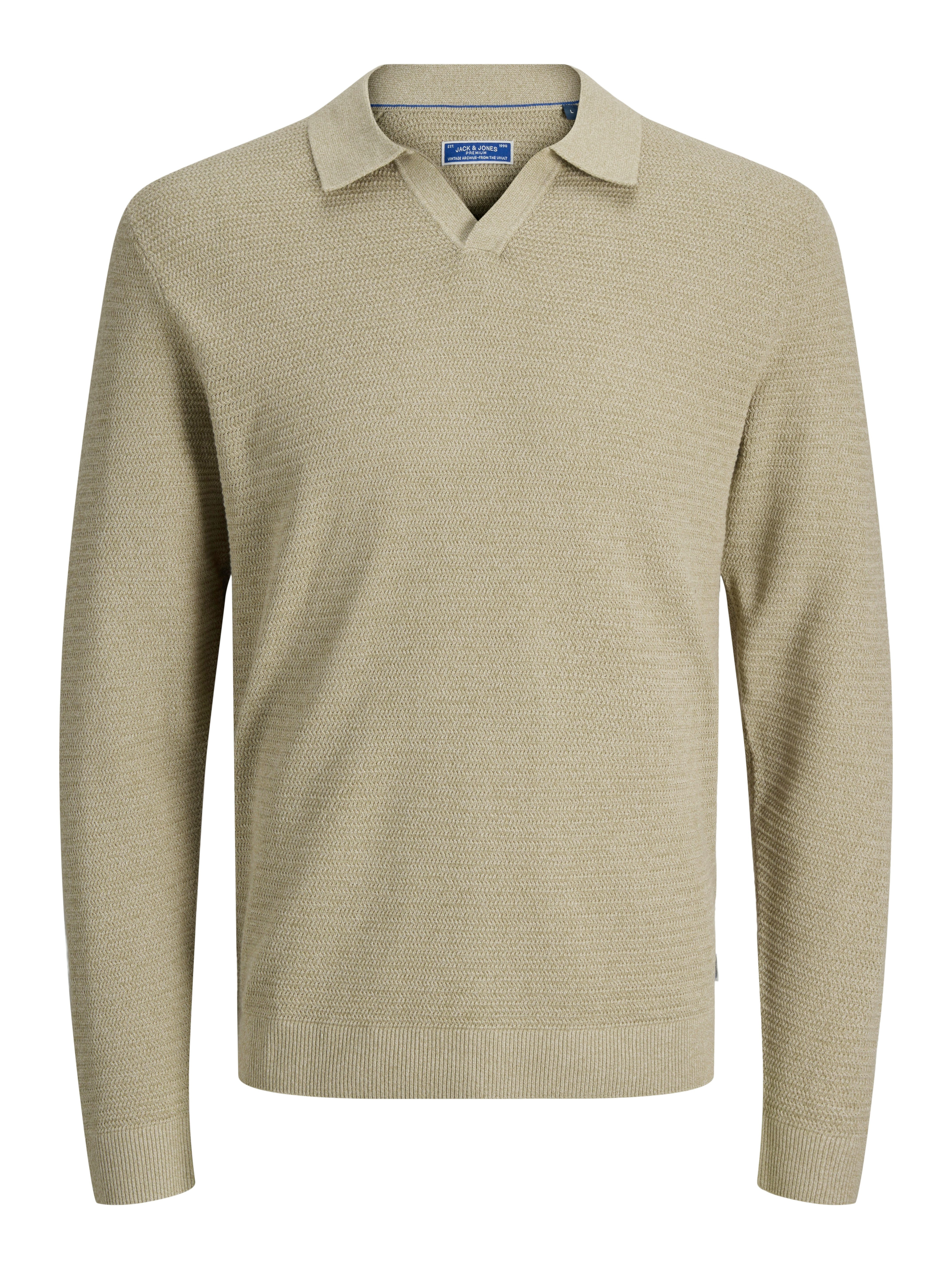 Jack & Jones Polokragenpullover JPRBLURILEY KNIT SPLIT NECK LS SN günstig online kaufen