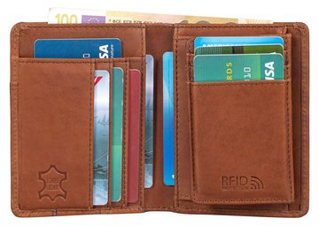 Benthill Geldbörse Herren Echt Leder Mini Geldbeutel RFID Kleines Portemonnaie Männer, RFID-Schutz Kartenfächer Münzfach