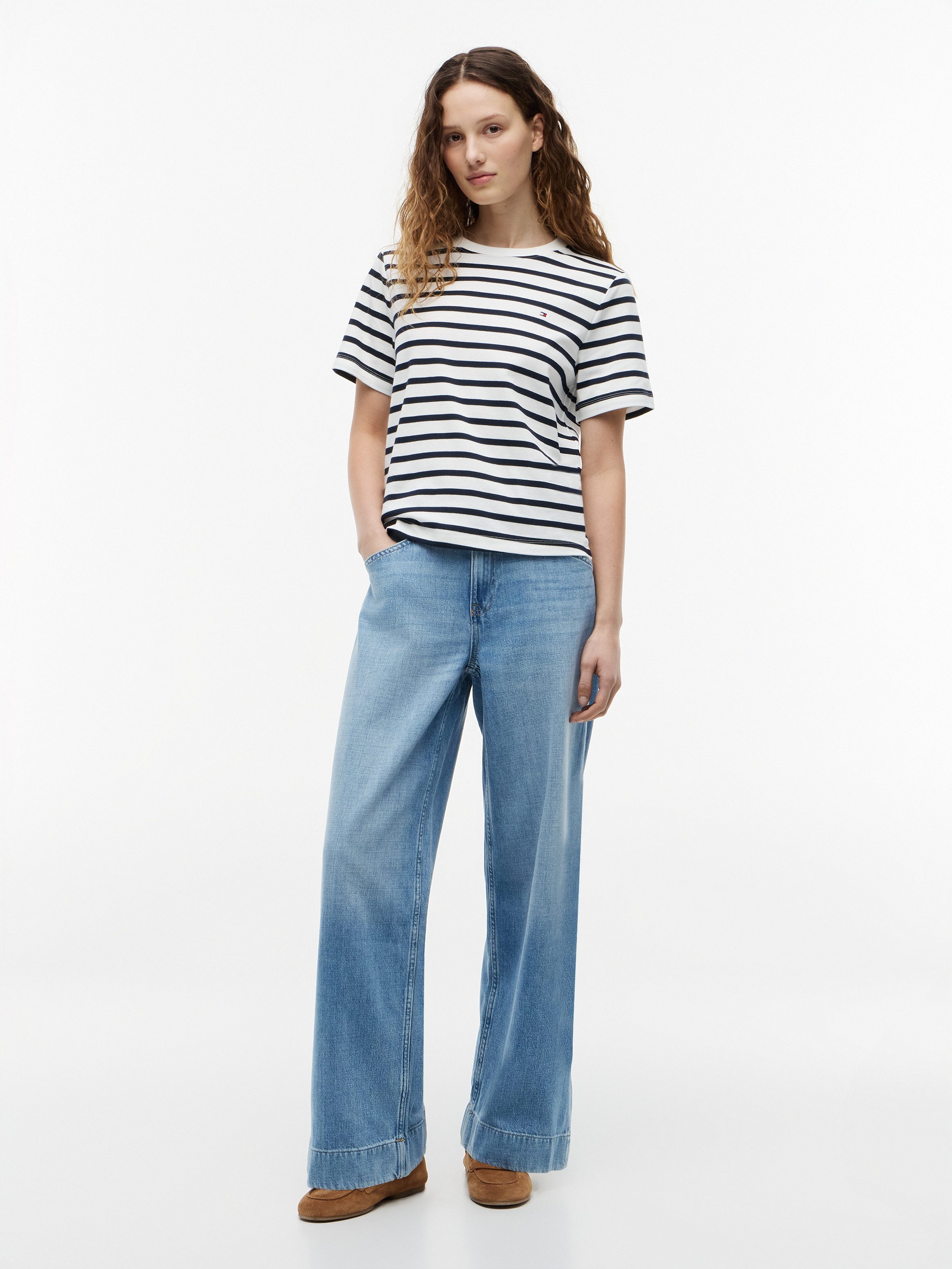 Tommy Hilfiger Kurzarmshirt INTERLOCK BOXY C-NK SS TEE Baumwolle – Bild 4 von 5