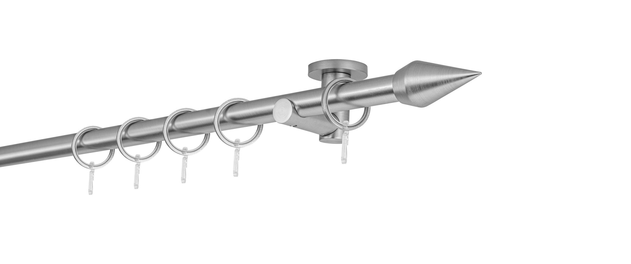 ondeco Gardinenstange Rundrohr Deckenabstand 5,5cm Kegel, Ø 20 mm, 1-läufig-läufig, Wunschmaßlänge, Bohren, verschraubt