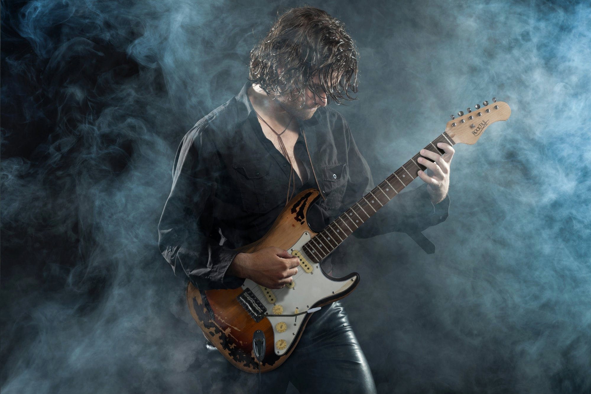 Rocktile E-Gitarre Vinstage ST-BBHSB Sunburst - Relic-Gitarre in Heavy Aged-Style, 3x Single Coil Pickup