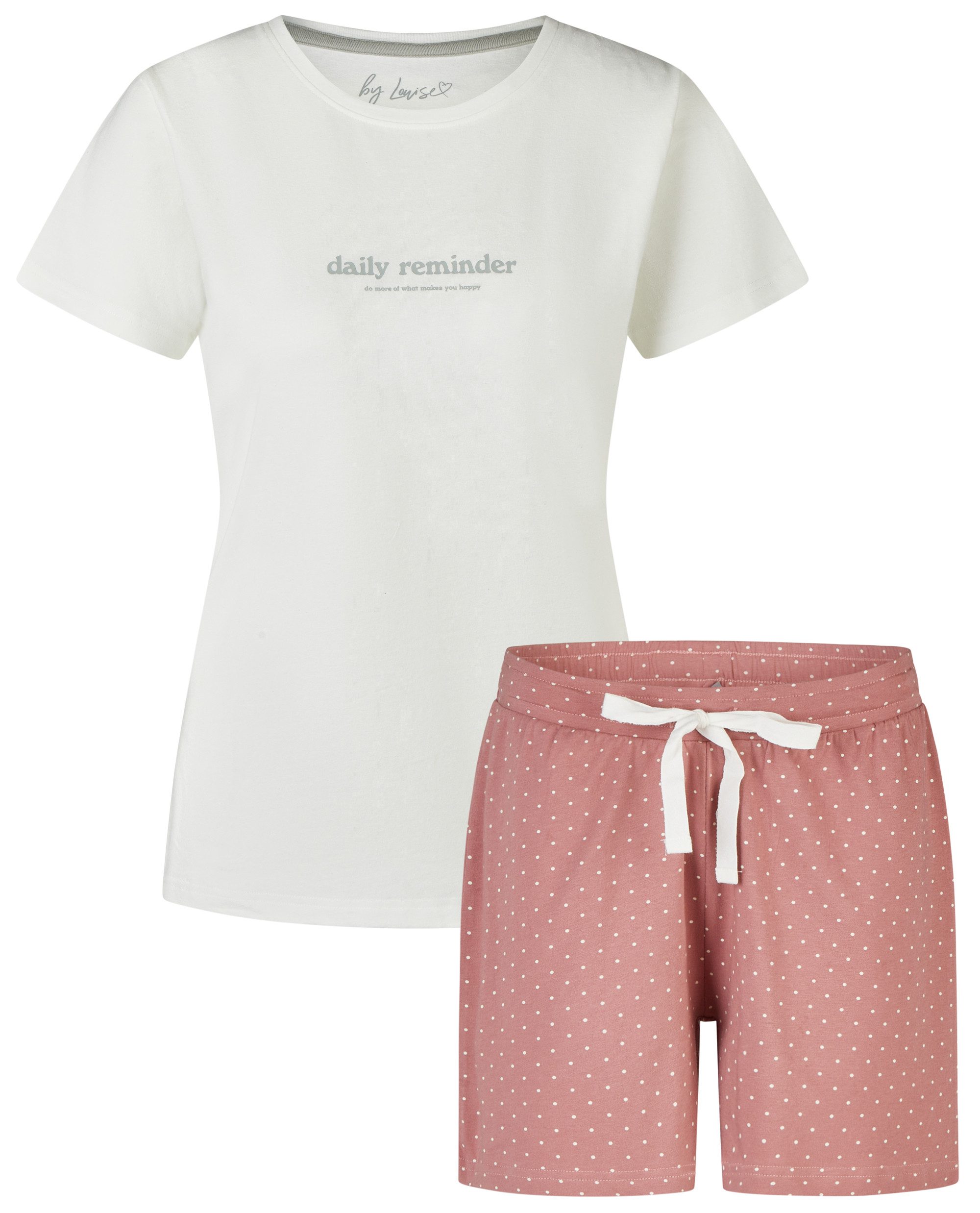 By Louise Shorty Sleep Chic (Set, 2 tlg., 2-teilig) Damen Pyjama Shorty Kurzarm Baumwolle Sommer