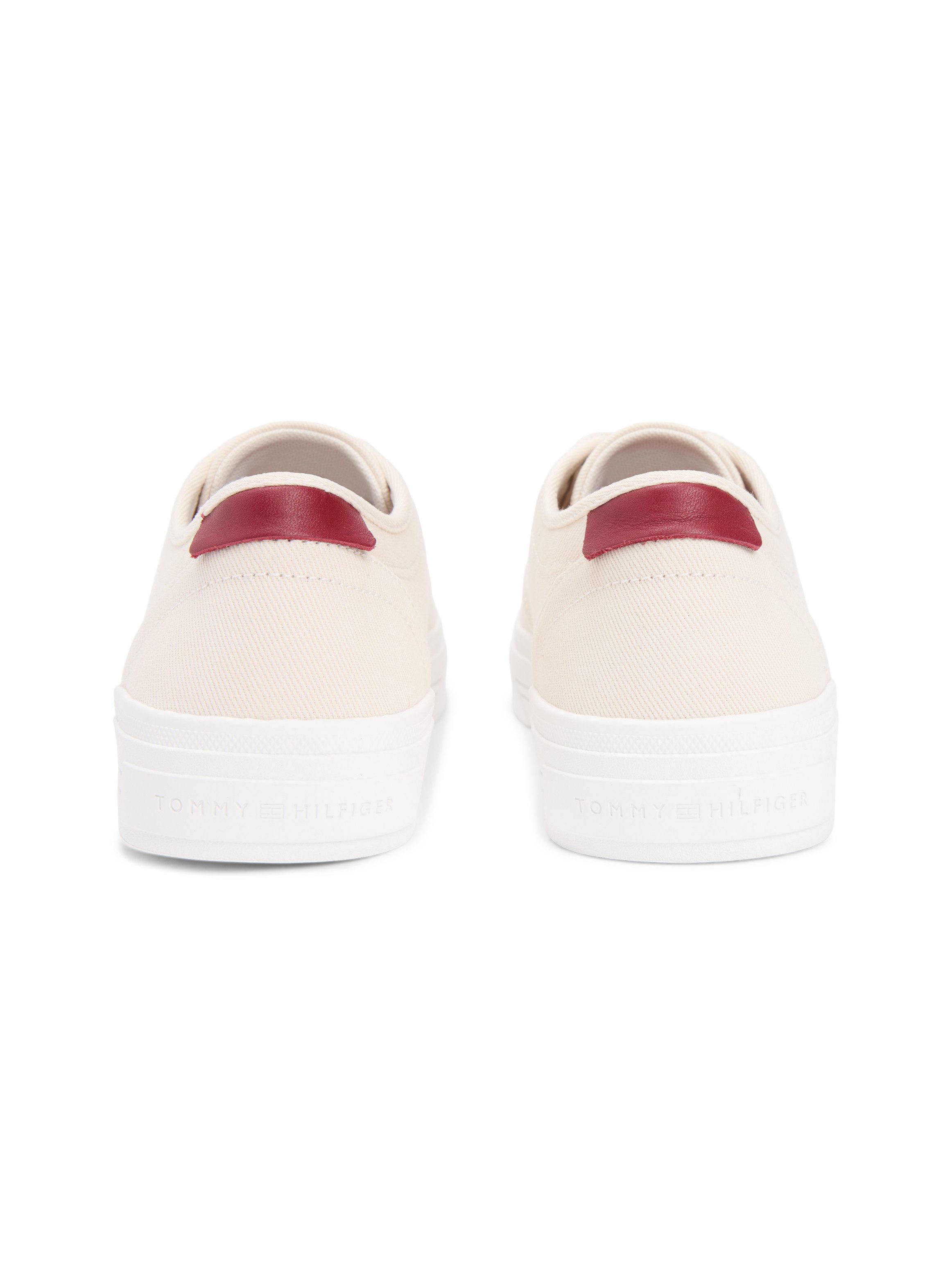 Tommy Hilfiger TH VULC CUP CVS Sneaker Freizeitschuh, Halbschuh, Schnürschuh mit Kontrastbesatz an der Ferse