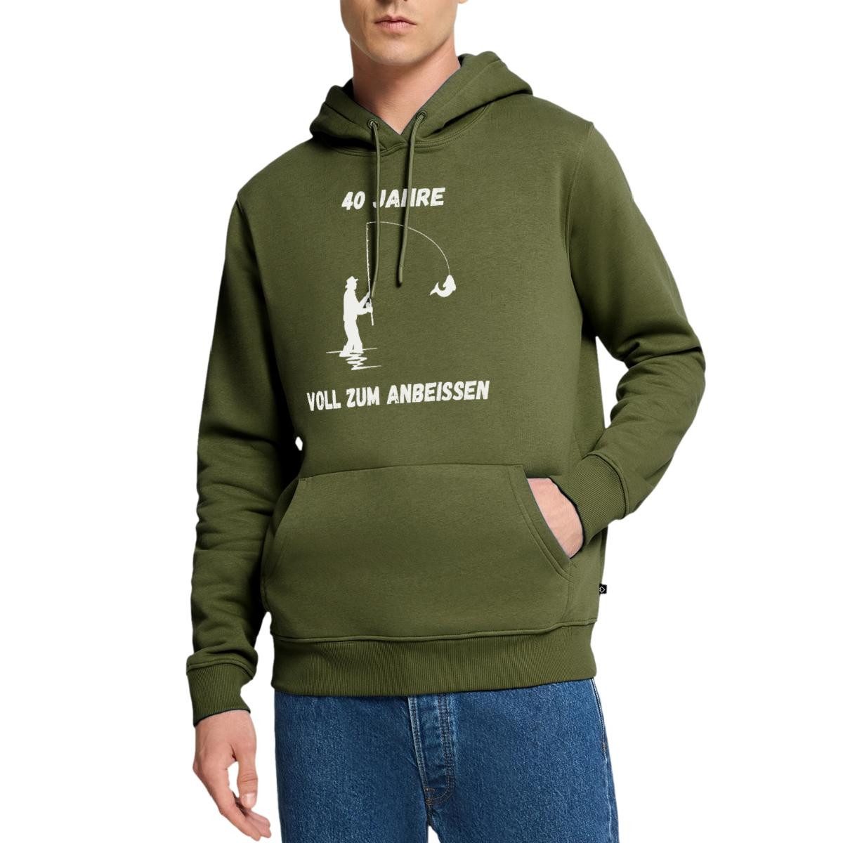 Spreadshirt Hoodie 40ster Geburtstag, Angler, Zum Anbeißen Herren Premium Hoodie (1-tlg)