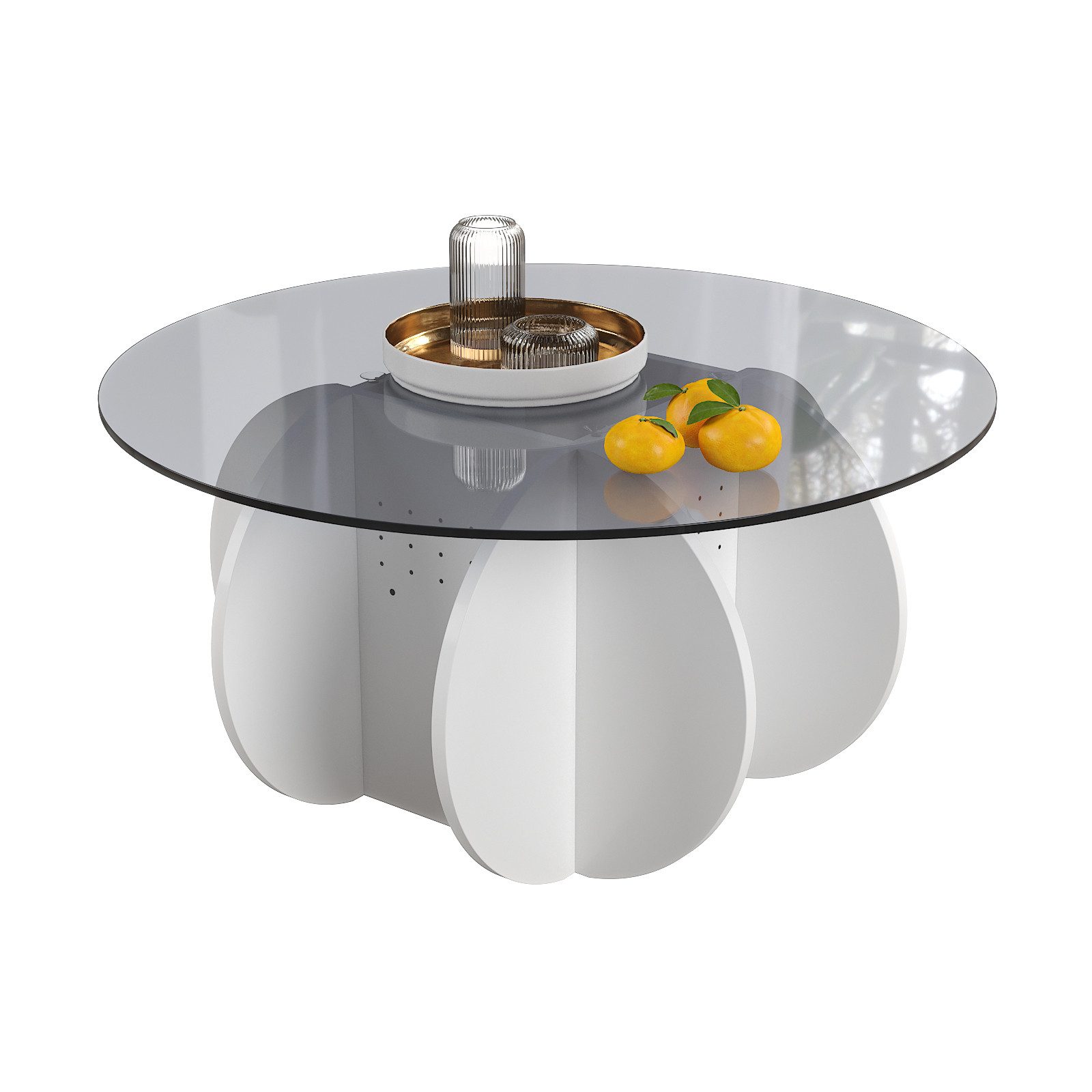 radelldar Couchtisch, Beistelltisch für Wohnzimmer Rund glas Ø 80 x 41cm günstig online kaufen