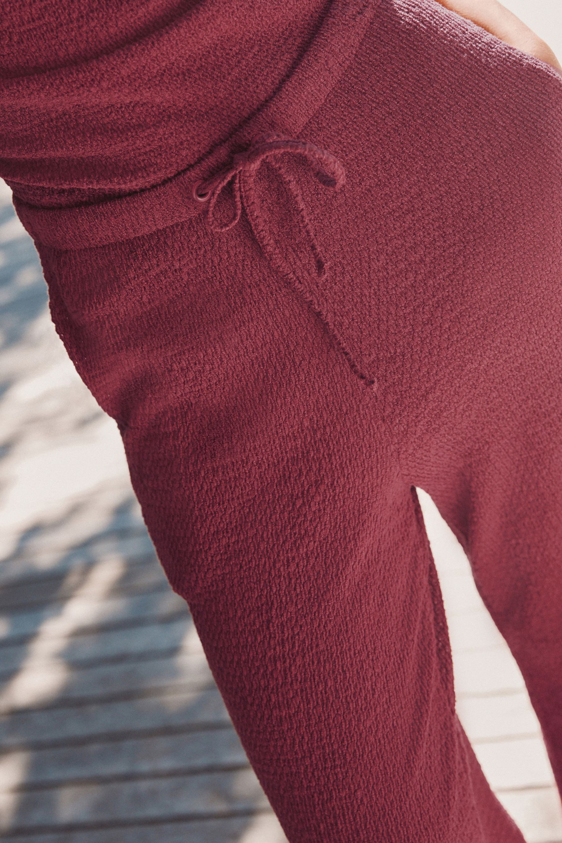 Next Palazzohose Strukturierte Hose mit weitem Bein und Kordelzug (1-tlg)