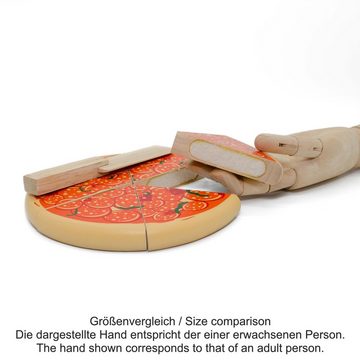 ESTIA Holzspielwaren Spiellebensmittel Pizza aus Holz zum Schneiden incl. Holzmesser