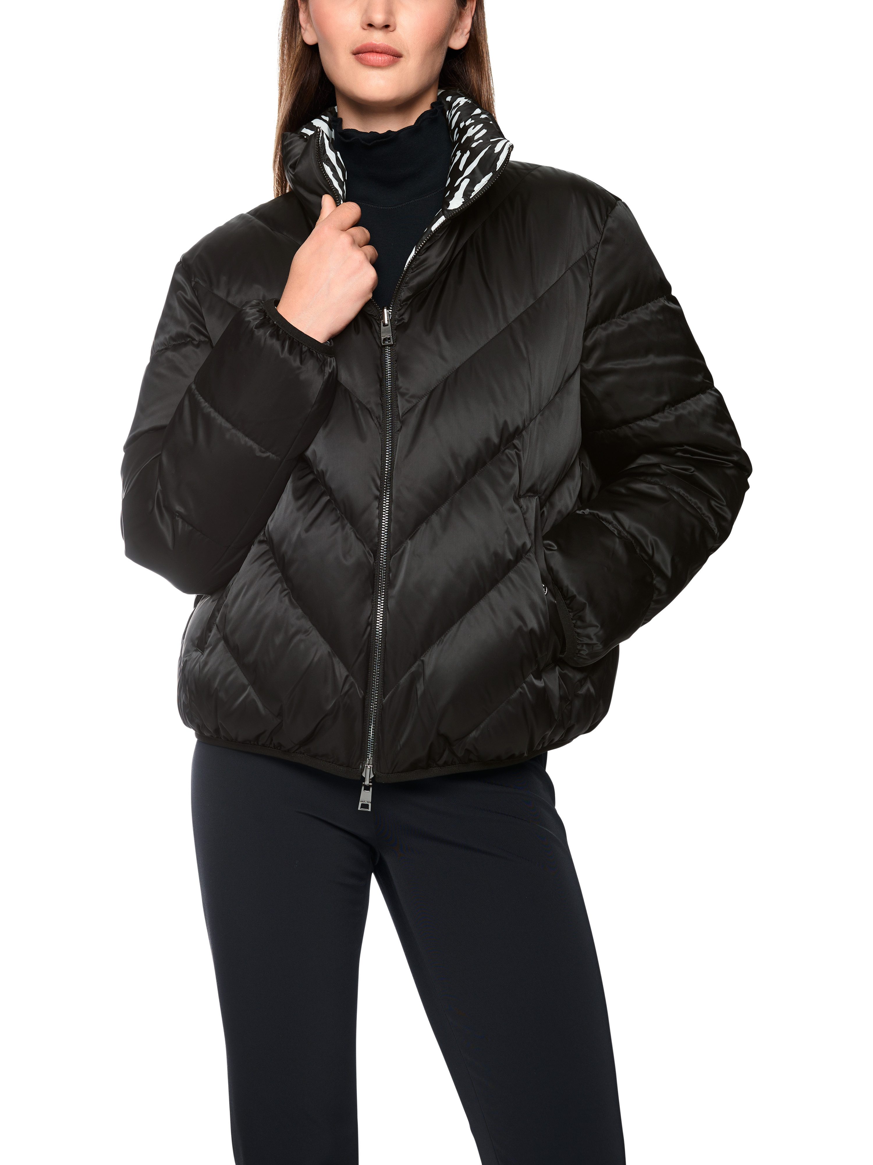Marc Cain Wolljacke Cattitude Premium Damenmode sportiv, mit Stehkragen