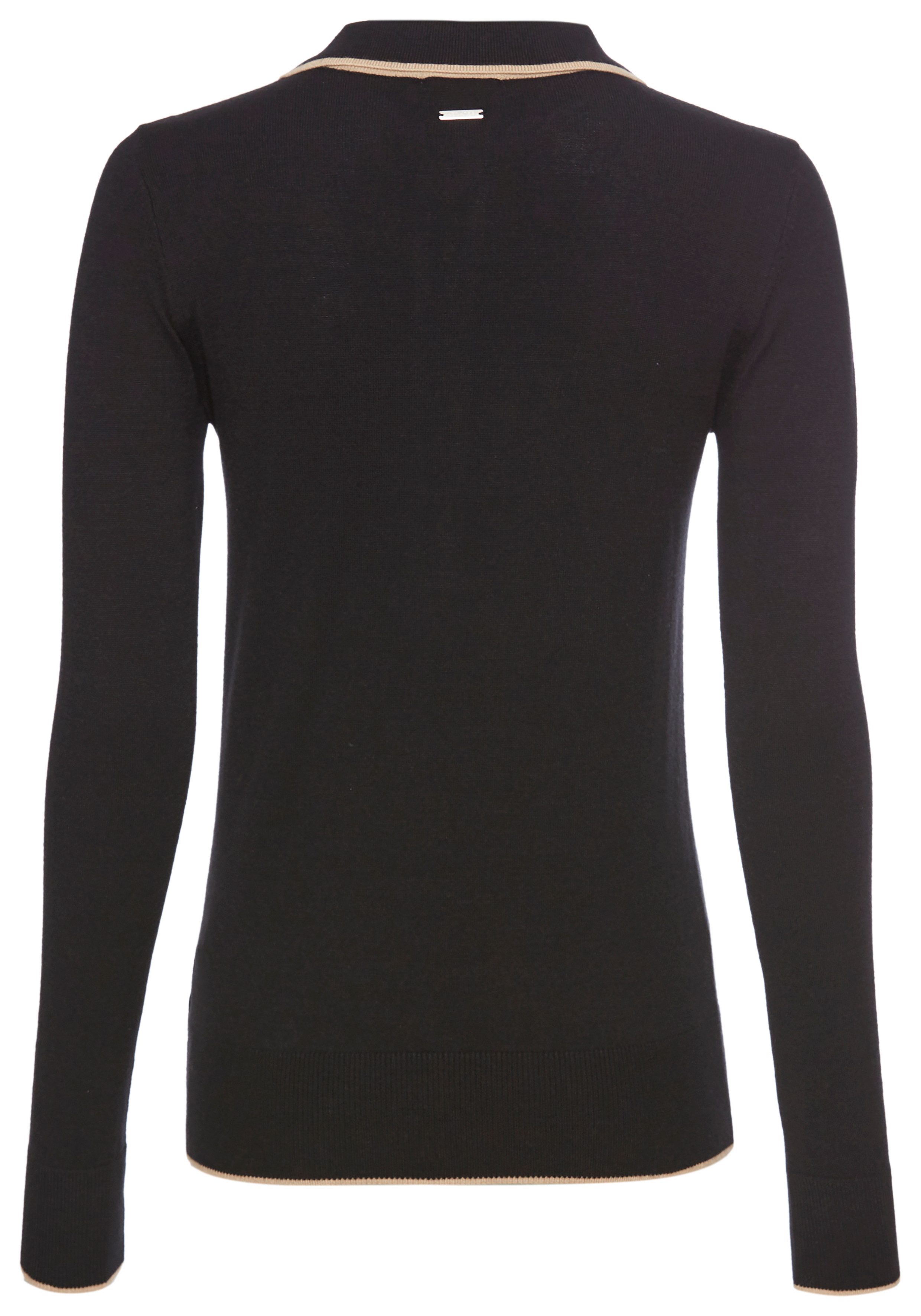 HECHTER PARIS Polokragenpullover mit dezenter Knopfleiste