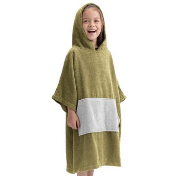 HOMELEVEL Bademantel Surf- und Badeponcho aus 100% Baumwolle für Kinder von 6-9 Jahren, Baumwolle