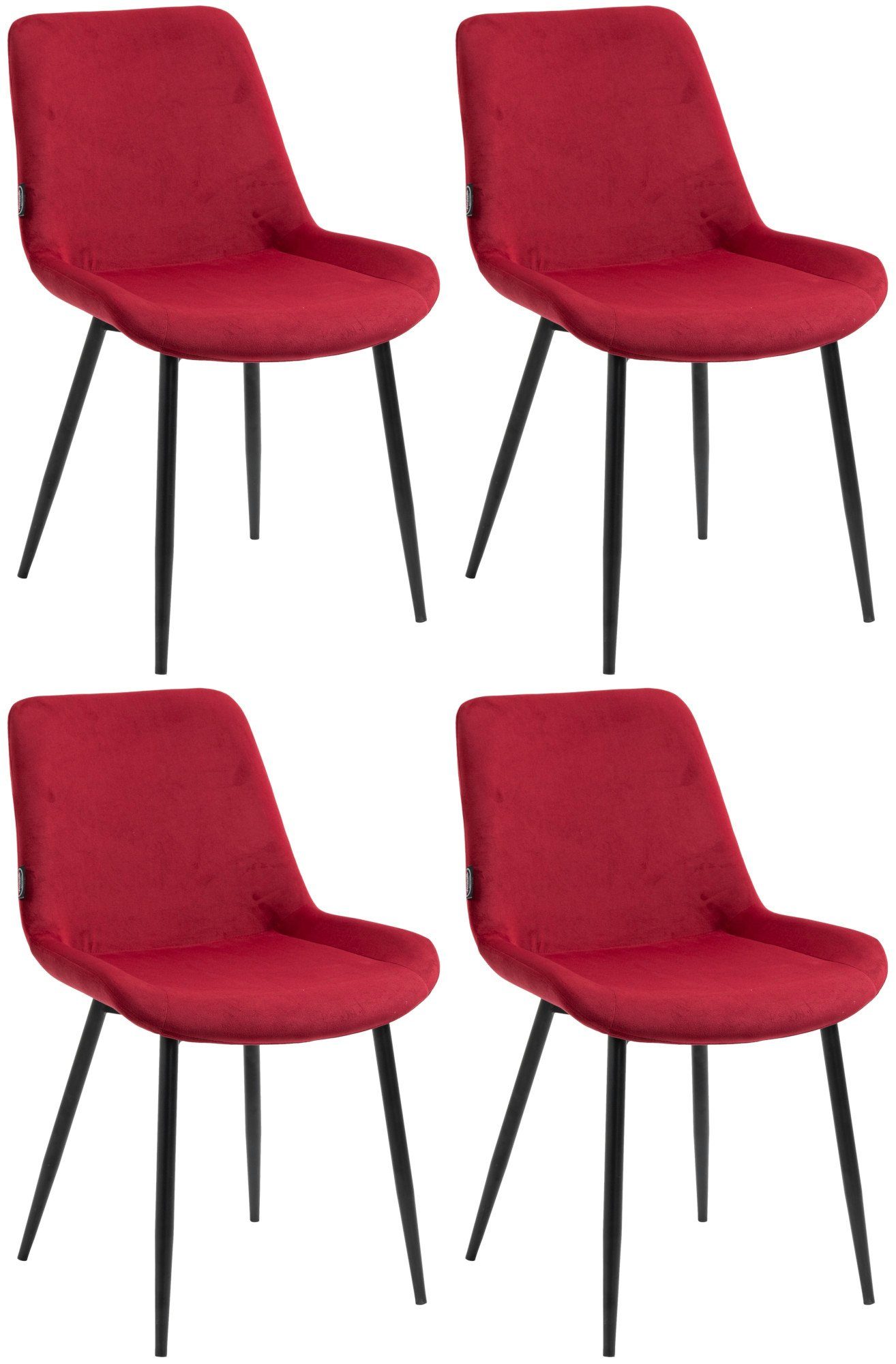 CLP Esszimmerstuhl Victoria (4er Set), Polsterung mit Samt-Bezug,  Metallgestell | Stühle