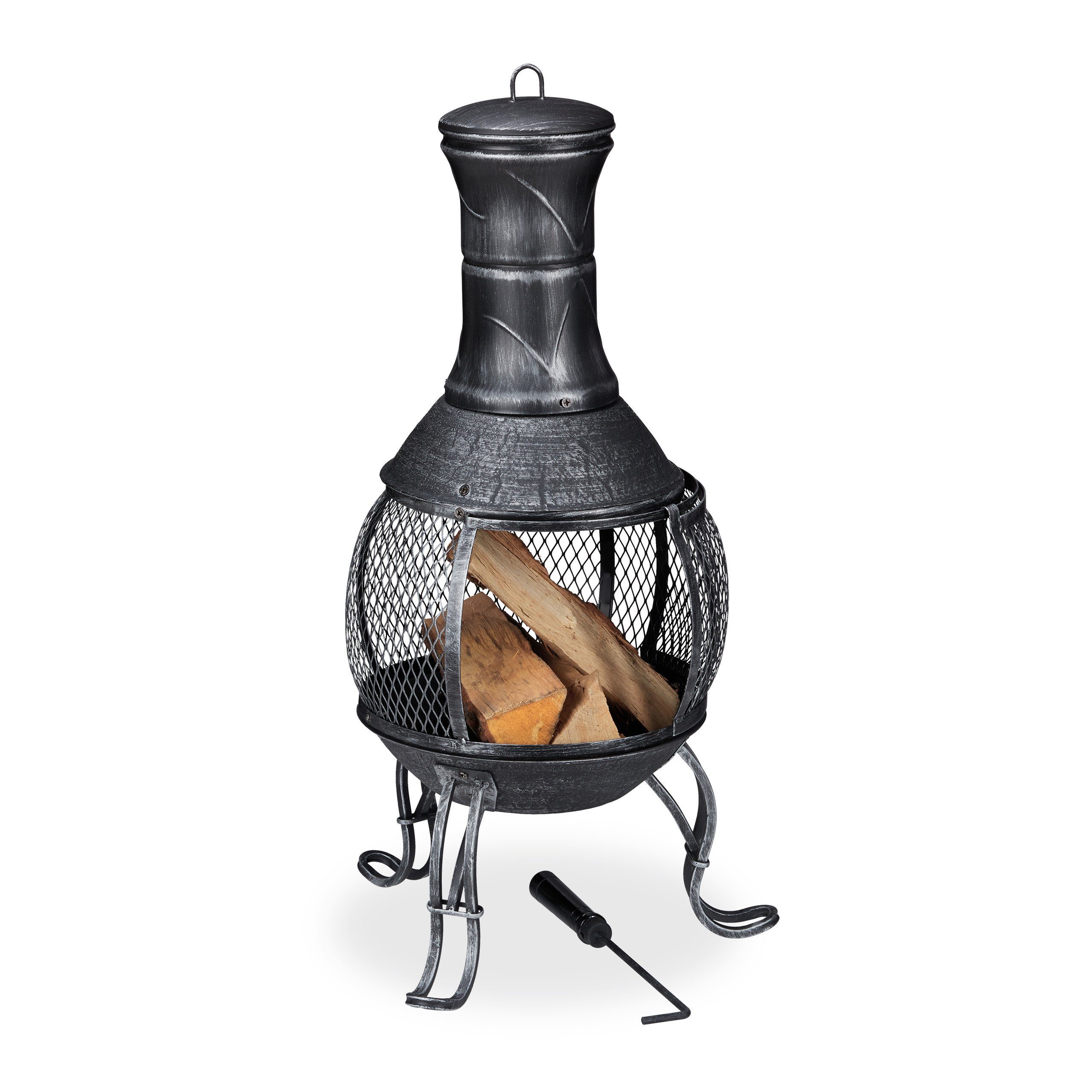 relaxdays Feuerschale Aztekenofen für Garten grau günstig online kaufen