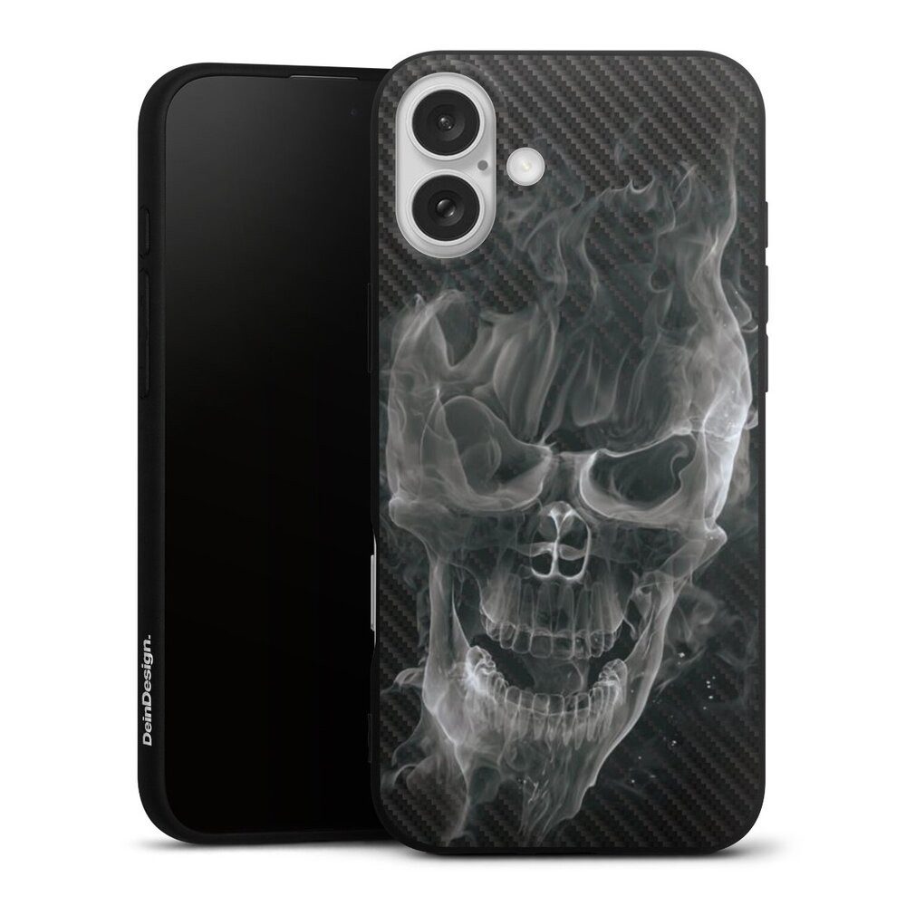 Handyhülle Totenkopf Schädel Carbon Smoke Skull Carbon