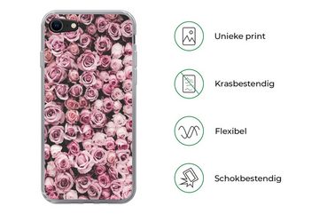 MuchoWow Handyhülle Blumen - Rosen - Natur - Rosa - Botanisch, Handyhülle Apple iPhone 8, Smartphone-Bumper, Print, Handy Schutzhülle