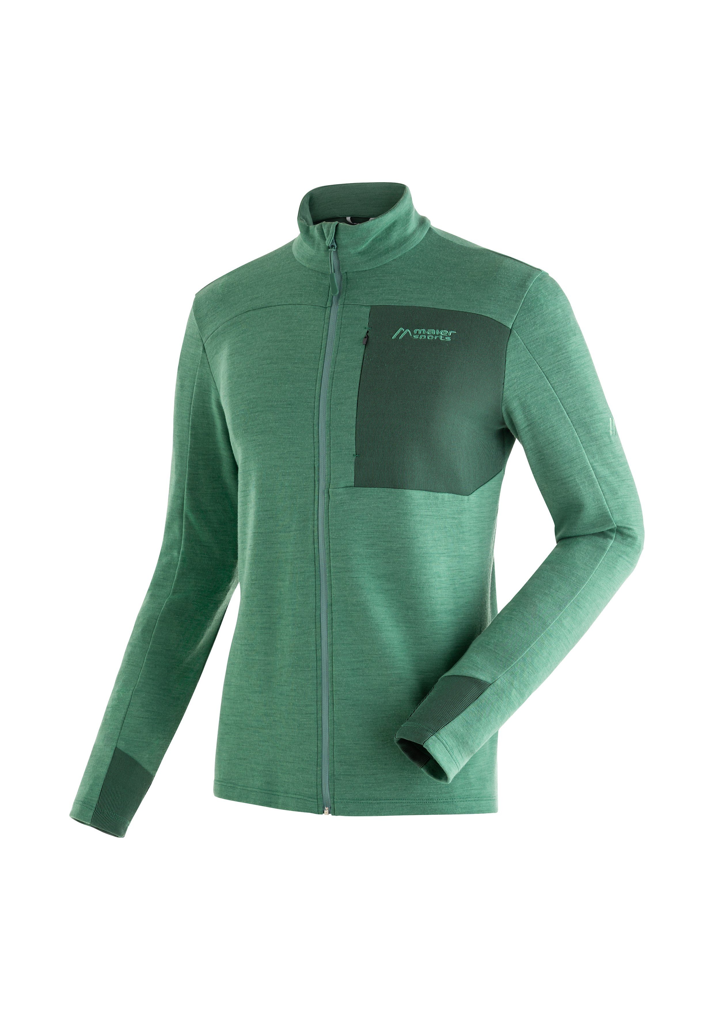 Maier Sports Funktionsshirt Skutvik M Midlayer-Jacke für Herren, ideal für Ski-Touren schilfgrün