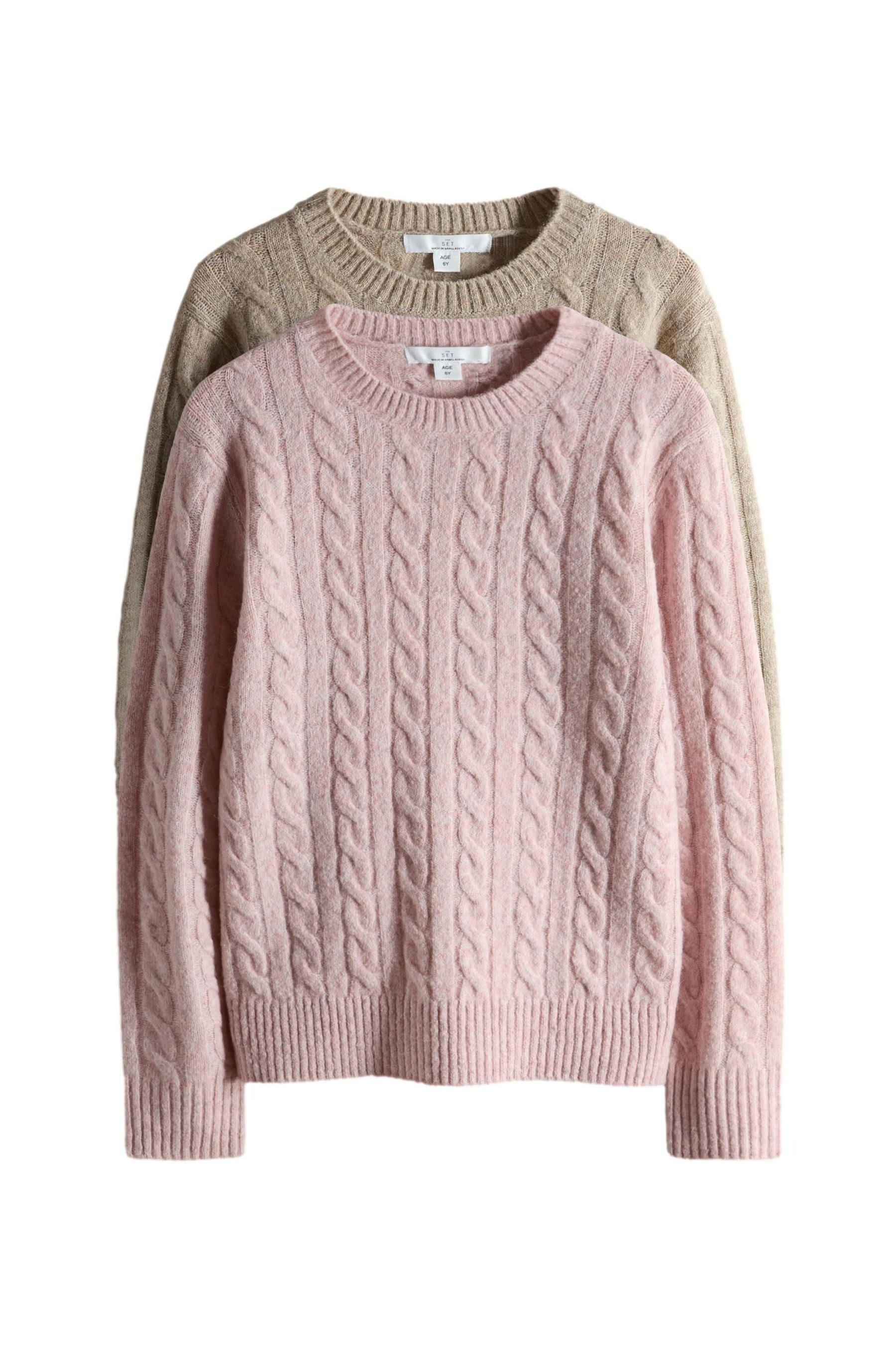 Strickpullover The Set Zopfmusterpullover, 2er-Pack