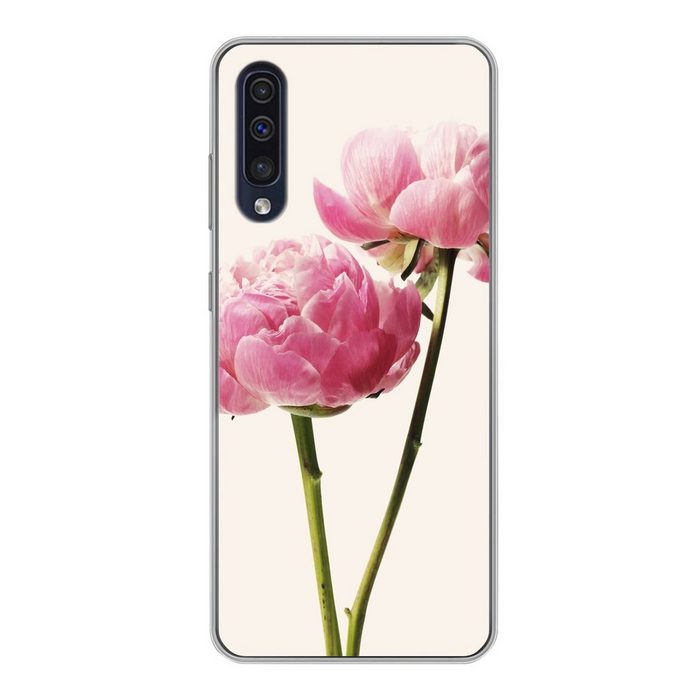 MuchoWow Handyhülle Blumen - Blüte - Rosa Handyhülle Samsung Galaxy A30s Smartphone-Bumper Print Handy