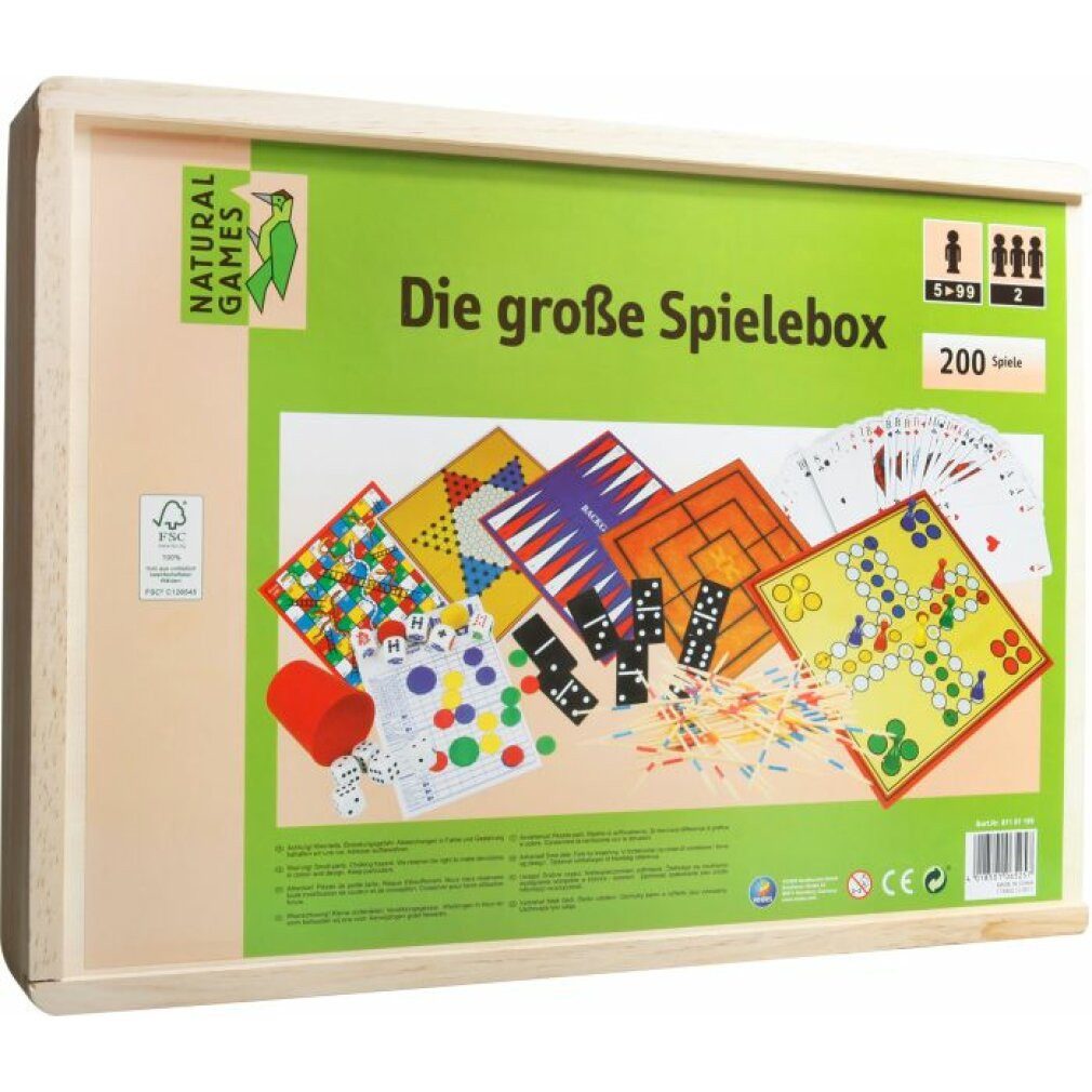 Spiel Natural Games Holz Spielesammlung 200 in 1 Gesellschaftsspiele