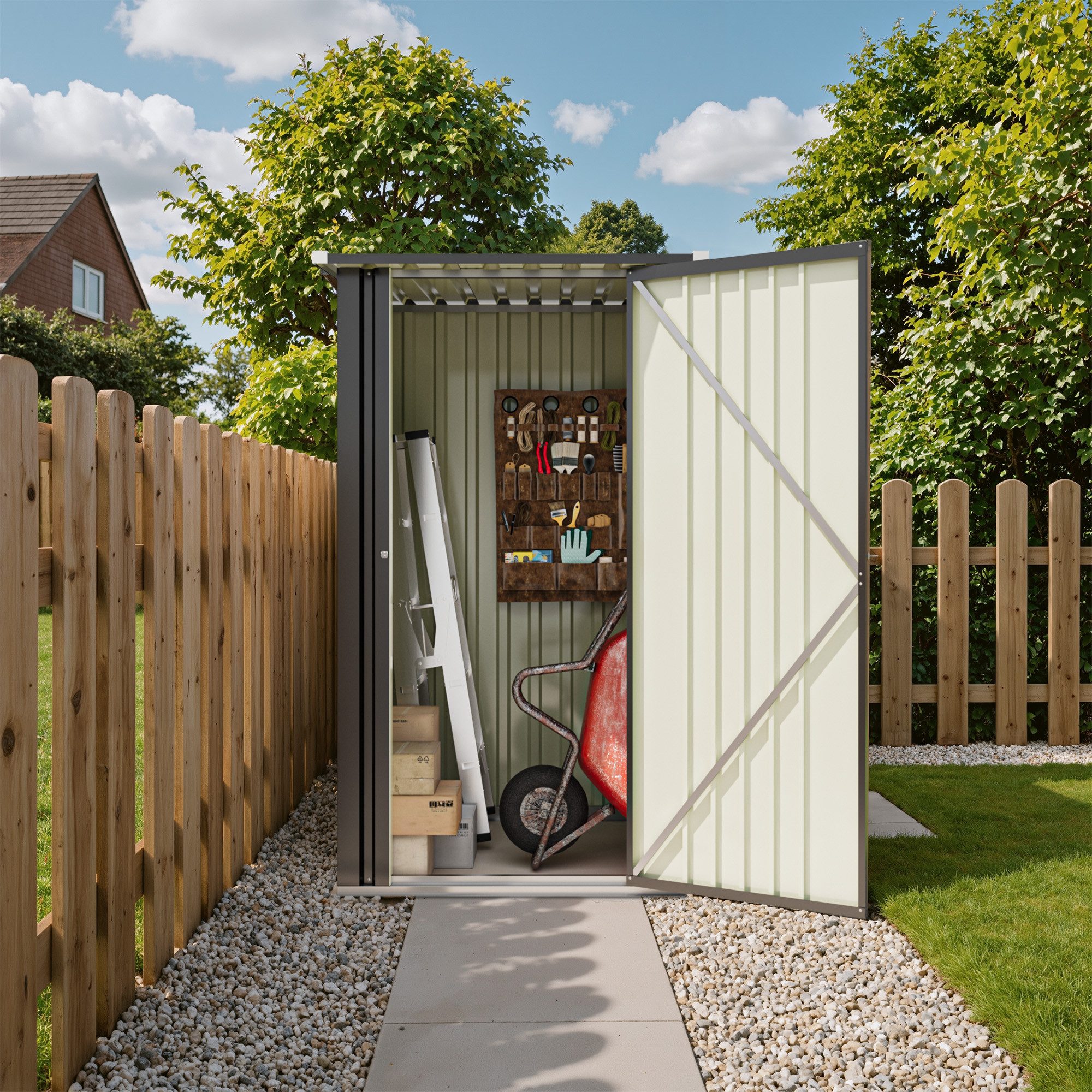 HOMALL Gerätehaus Metall Geräteschuppen 1.5 m³ mit Pultdach und Verriegelba günstig online kaufen