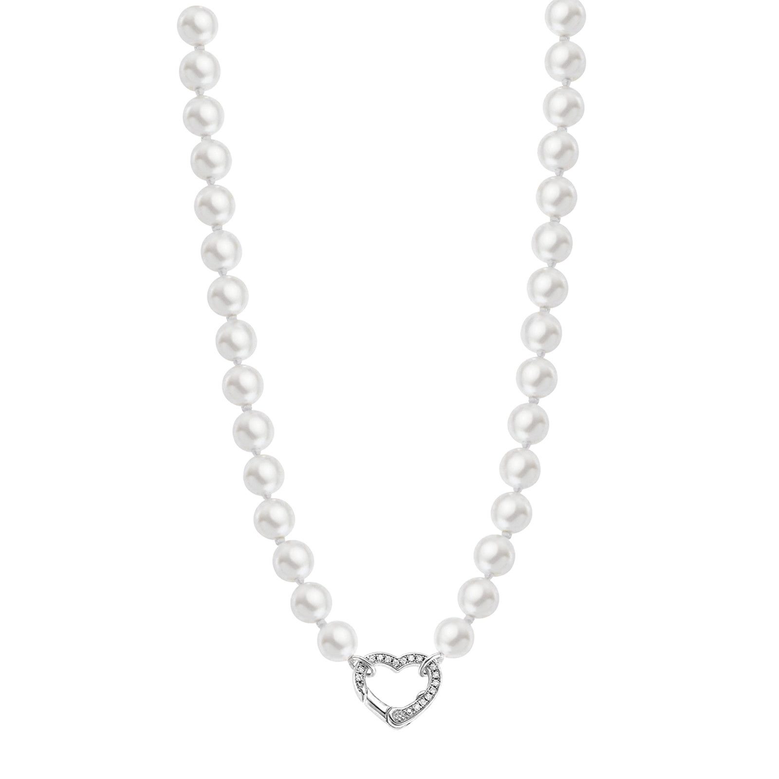 LOTUS SILVER Silberkette LOTUS Silver Halskette Herz 925 Silber (Halskette), Halskette Herz ca. 40cm, 925 Sterling Silber, Farbe: silber, weiß