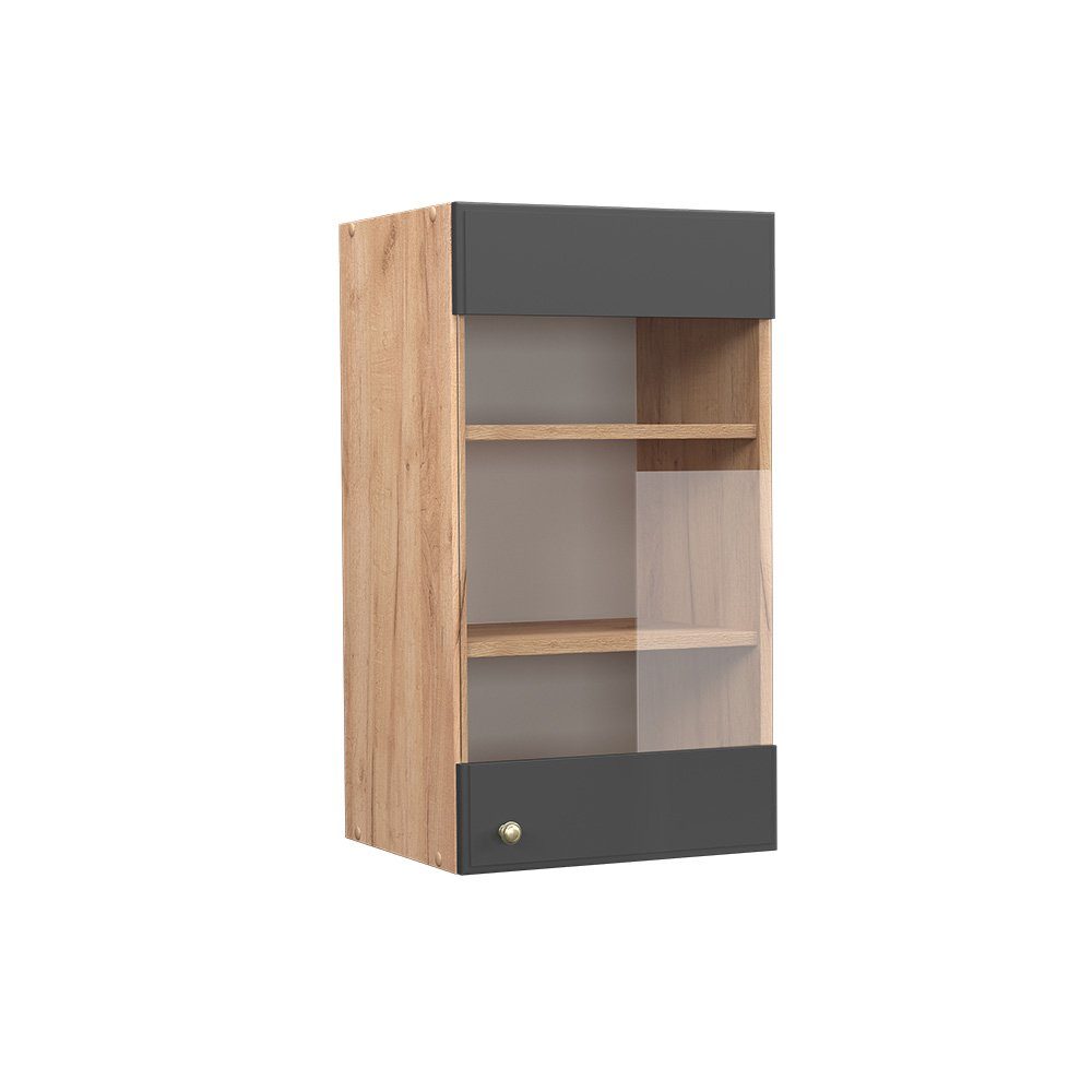 Vicco Glashängeschrank Fame-Line, Anthrazit-Gold/Goldkraft Eiche, 40 günstig online kaufen