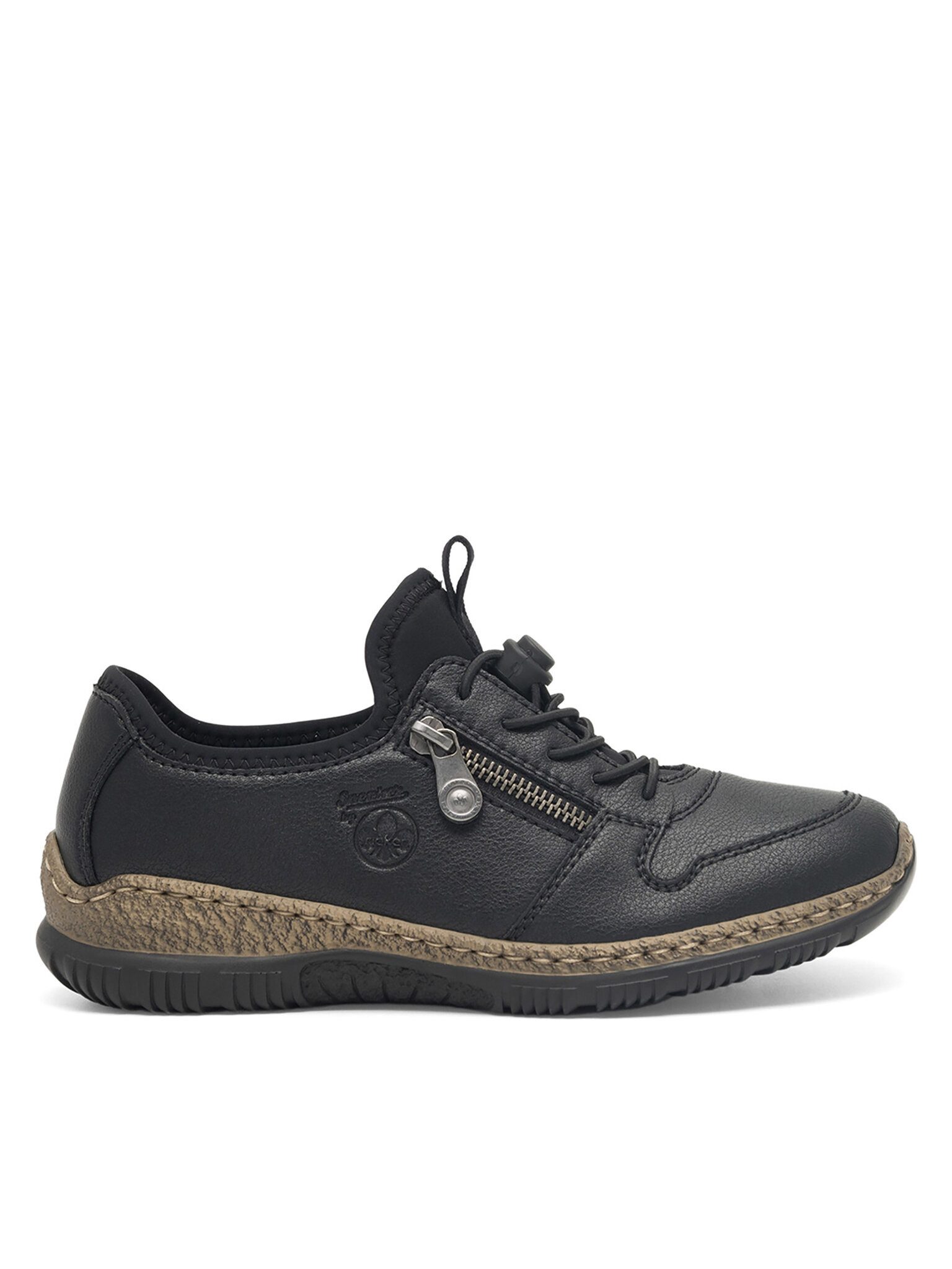 Rieker Halbschuhe Damen N32G0-00 Schwarz Schnürschuh