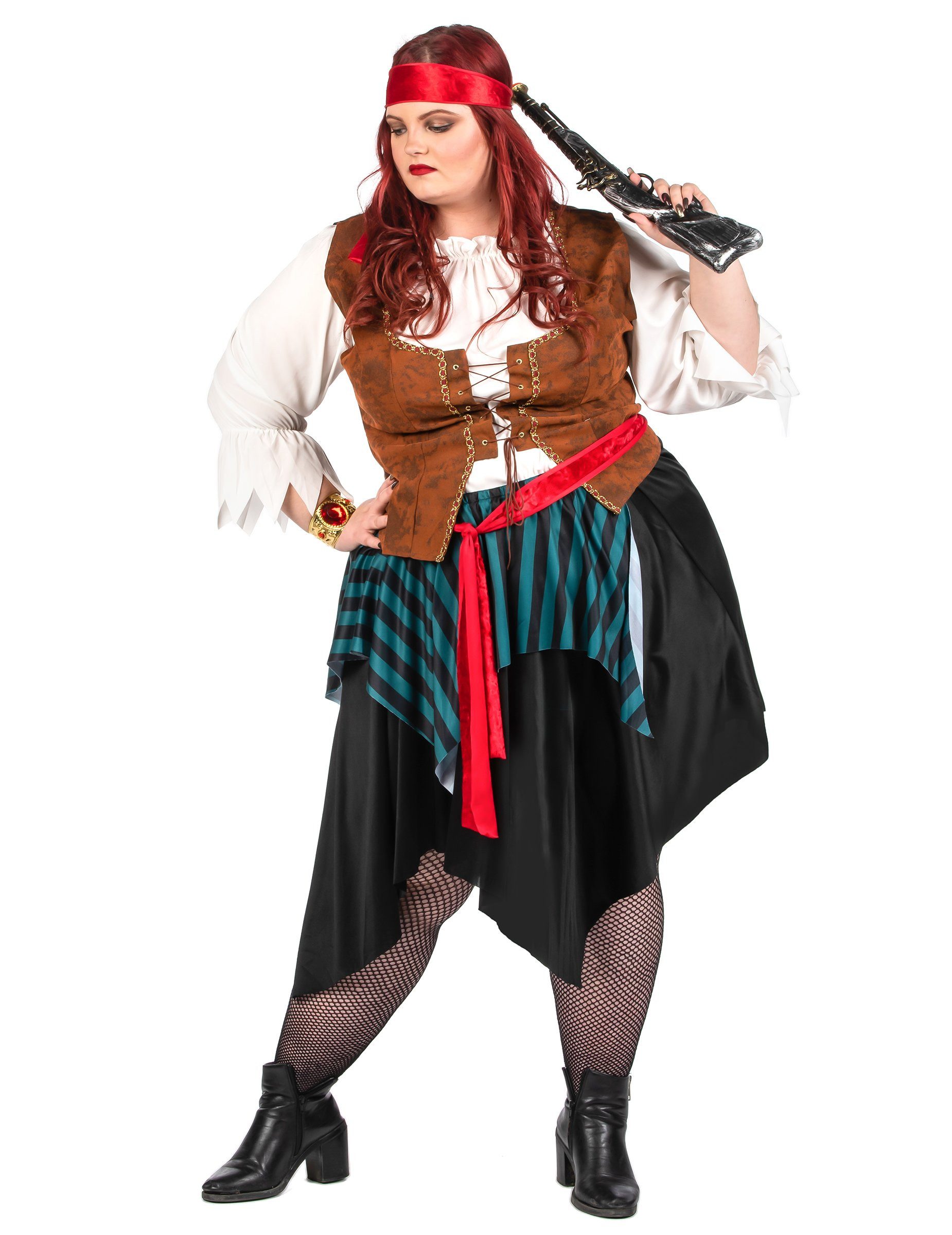 JADEO Piraten-Kostüm Piraten-Kostüm in Übergrösse Karnevalskostüm in XXL für Damen