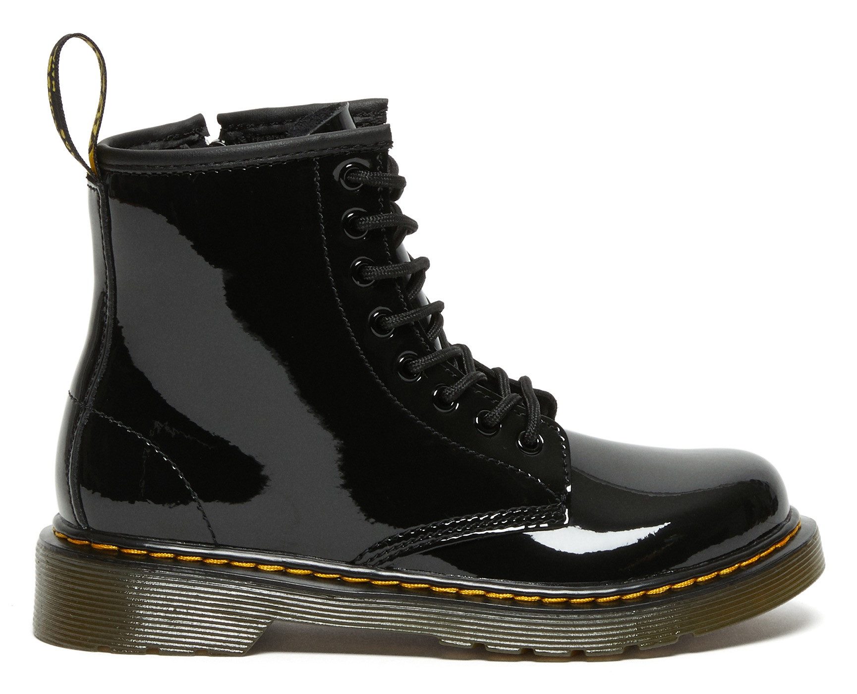 DR. MARTENS Junior 1460 8-Loch Lacklederstiefel Schnürboots Lackstiefel, Kinderstiefel, Freizeitschuh mit Reißverschluss