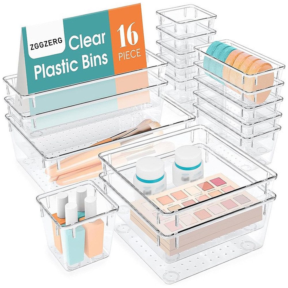 zggzerg Schubladeneinsatz 16 Stk Schublade Ordnungssystem mit 5 Größe, Klar günstig online kaufen