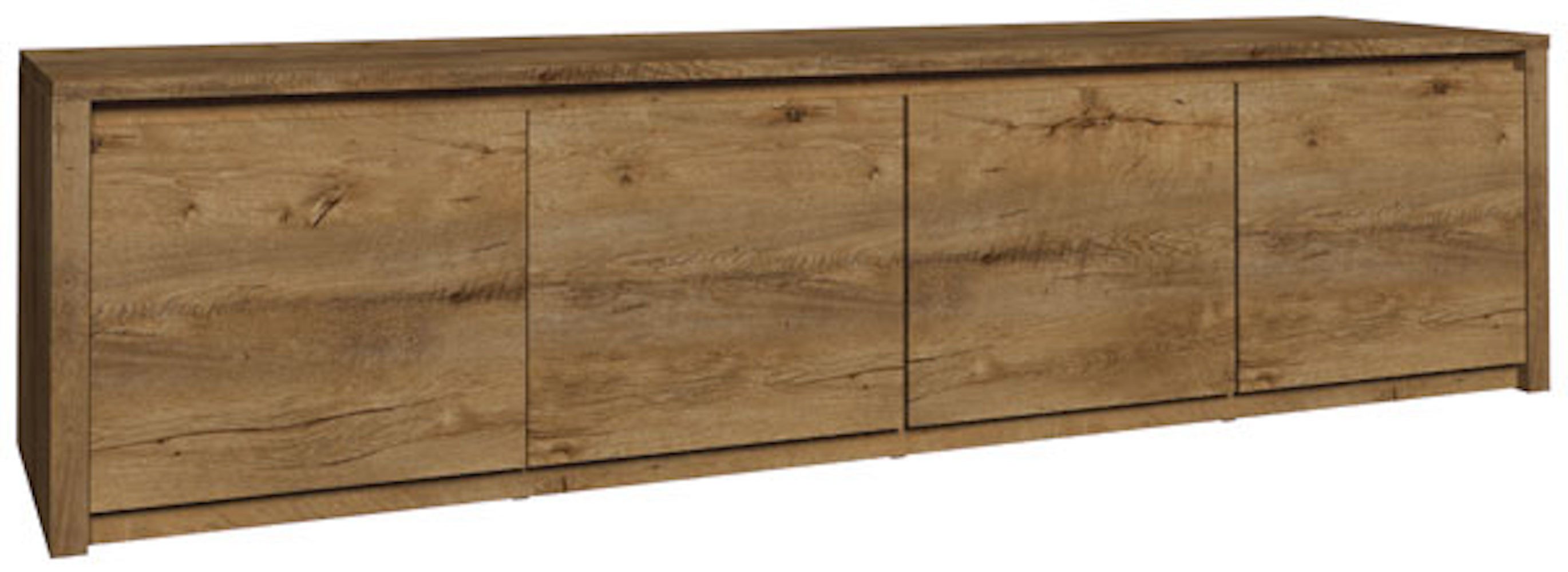 Feldmann-Wohnen Lowboard Montana (mit Türen, Grifflos, 1 St., moderne Optik, mit Türen), 170x43x47cm Eiche Lefkas Grifflos