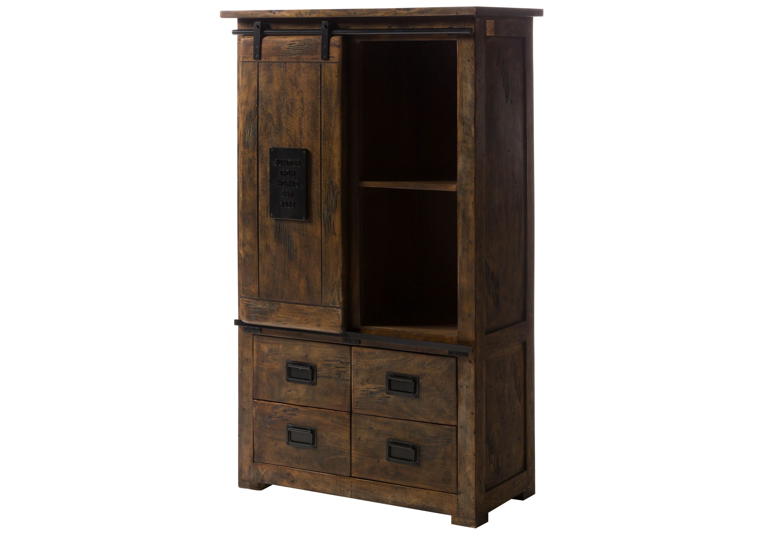 Massivmoebel24 Dreh-/Schwebetürenschrank (Schrank Mango 90x45x150 Mango lac günstig online kaufen