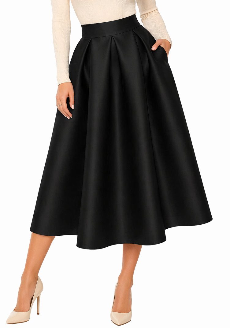 Mississhop A-Linien-Rock Damen Abendlicher Maxirock – eleganter Anlass Rock, formstabil, S/M