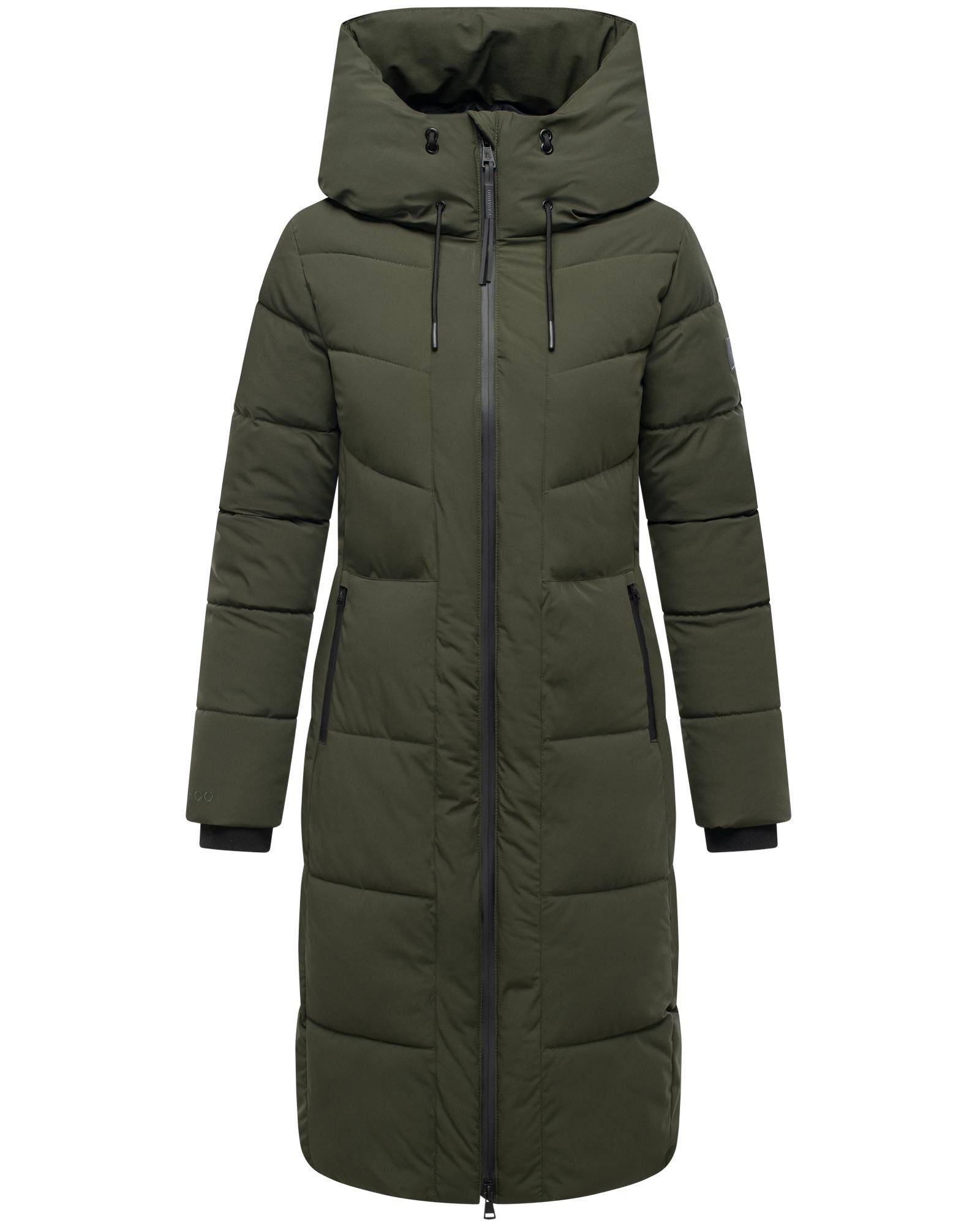 Navahoo Steppmantel Schokokuss XIV Warmer Damen gesteppter Wintermantel mit Kapuze
