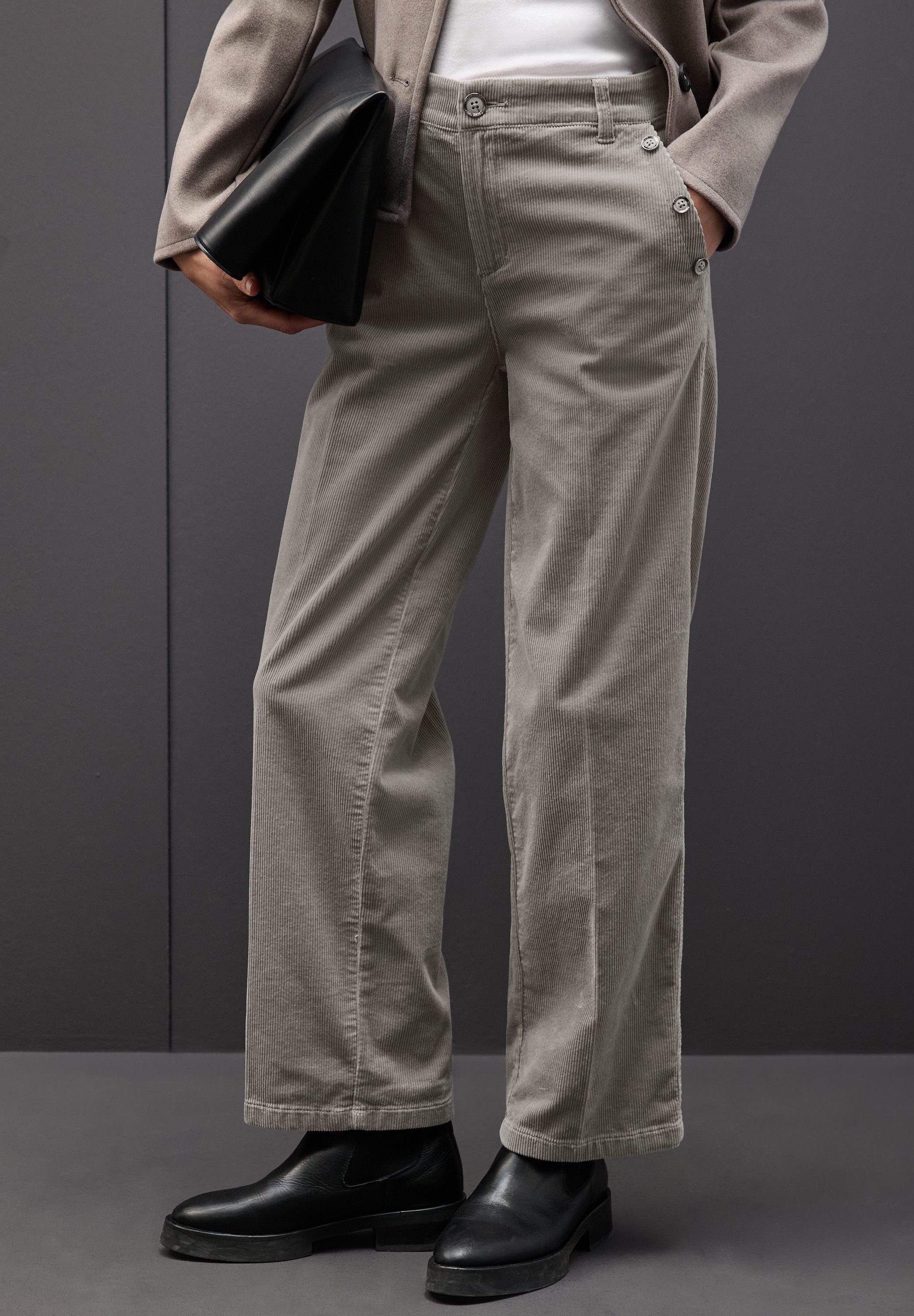 STREET ONE Cordhose Straight Leg, Mid günstig online kaufen