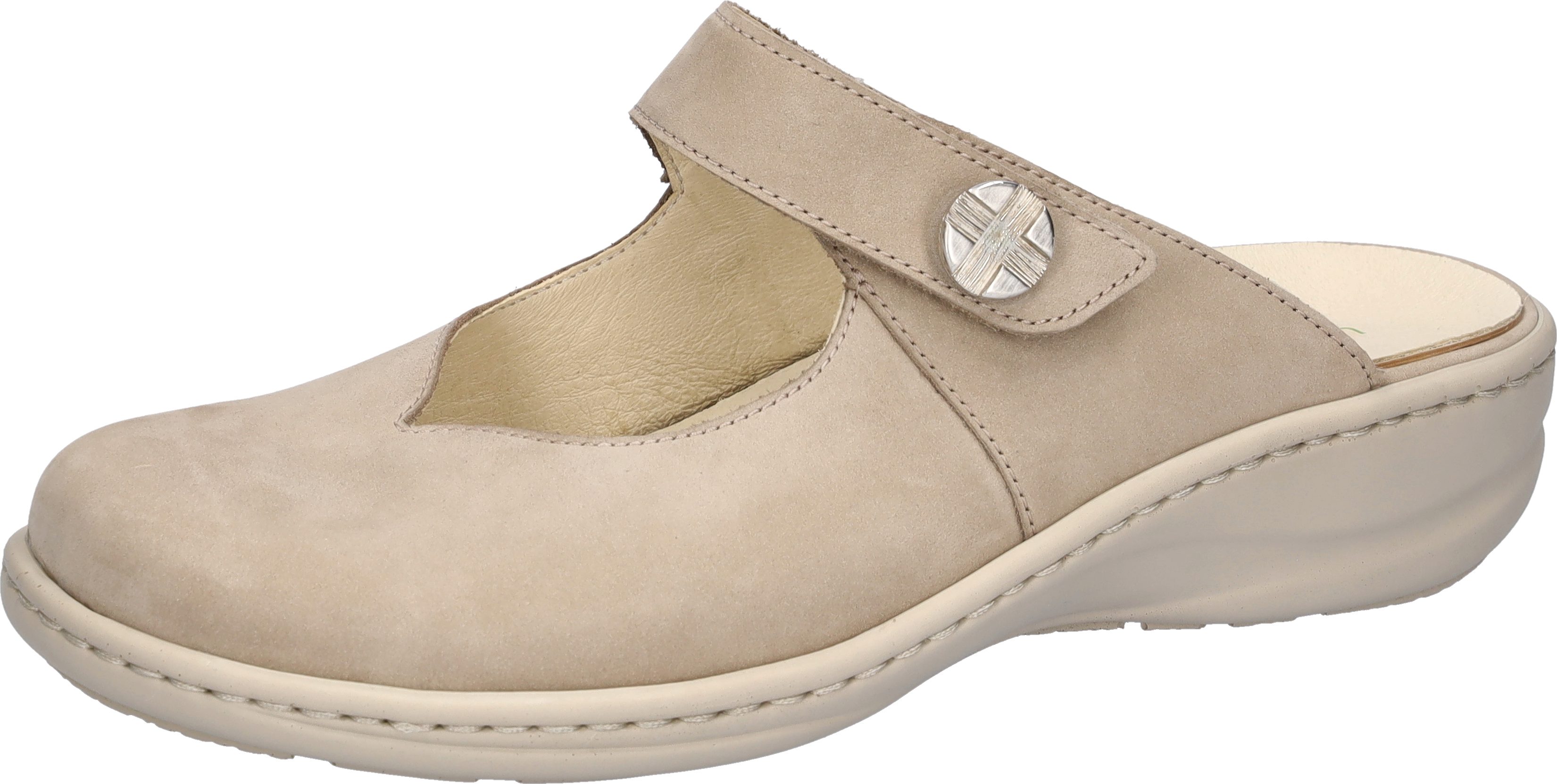 Waldläufer HERIA Clog Hausschuh, Sommerschuh, Klettschuh in Komfortweite H (sehr weit)