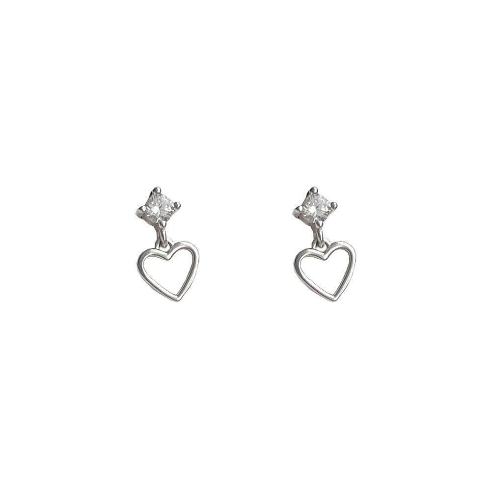 POCHUMIDUU Paar Ohrhänger S925 Sterling Silber Herz mit Diamanten Ohrringe (2-tlg), Geschenke für Frauen und Mädchen