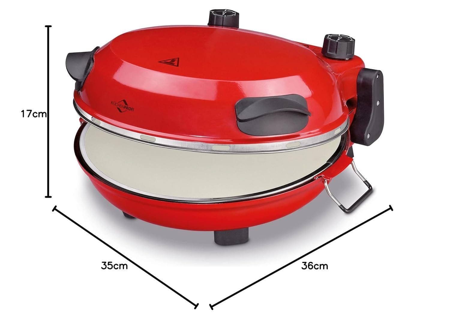 Küchenprofi Pizzaofen Pizza Maker NAPOLI, mit Pizzastein, für Ø 29 cm Pizzen in 4 Min, 1200, erreicht Temperaturen bis zu 400°C