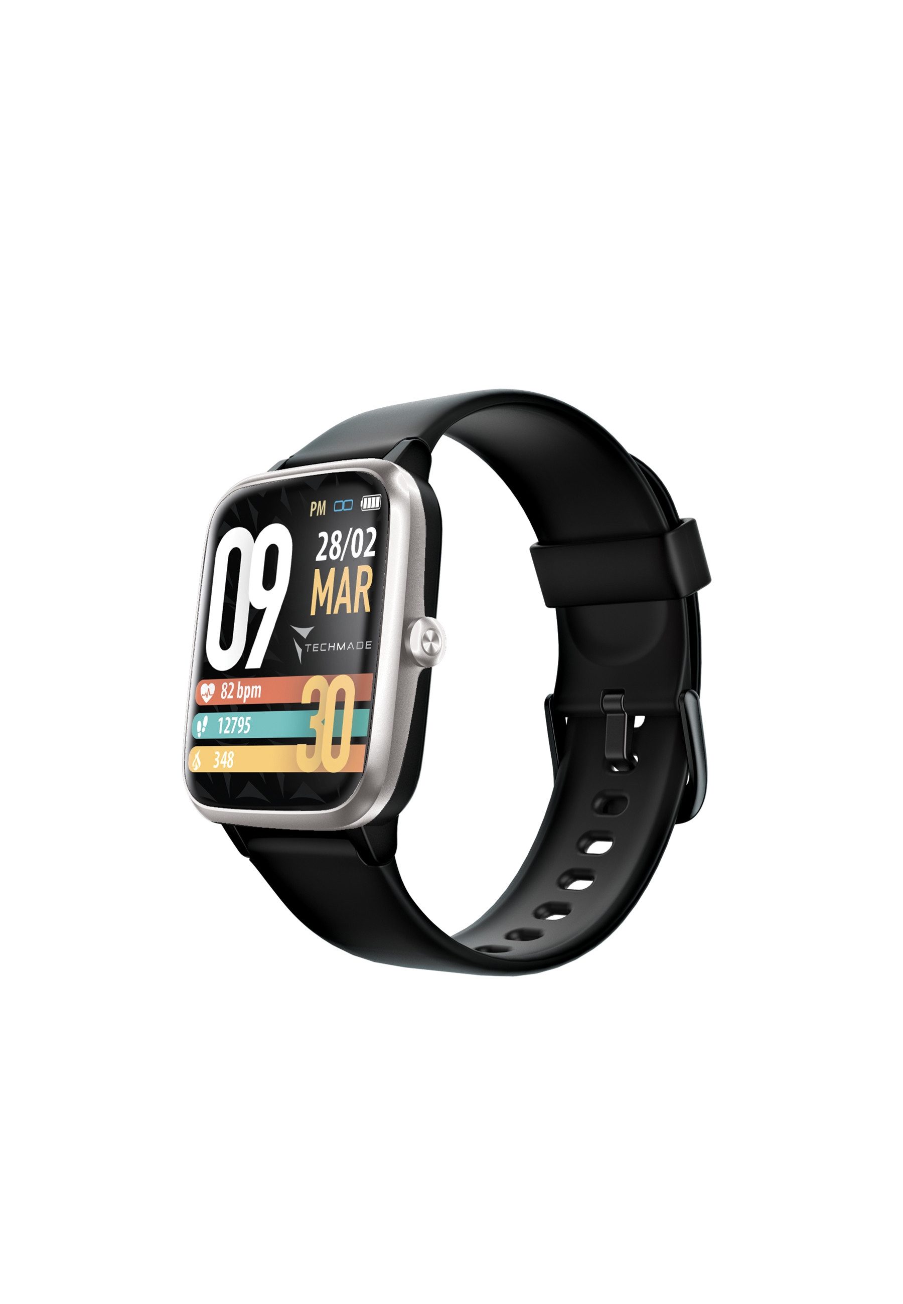 Techmade Smart Watch Move Silver Black Smartwatch (TechS) Set