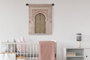 MuchoWow Wanddekoobjekt Marokkanische Tür - Rosa - Kunst - Tor, Deko für an der Wand, Wohnzimmer, Tapisserie, Schlafzimmer