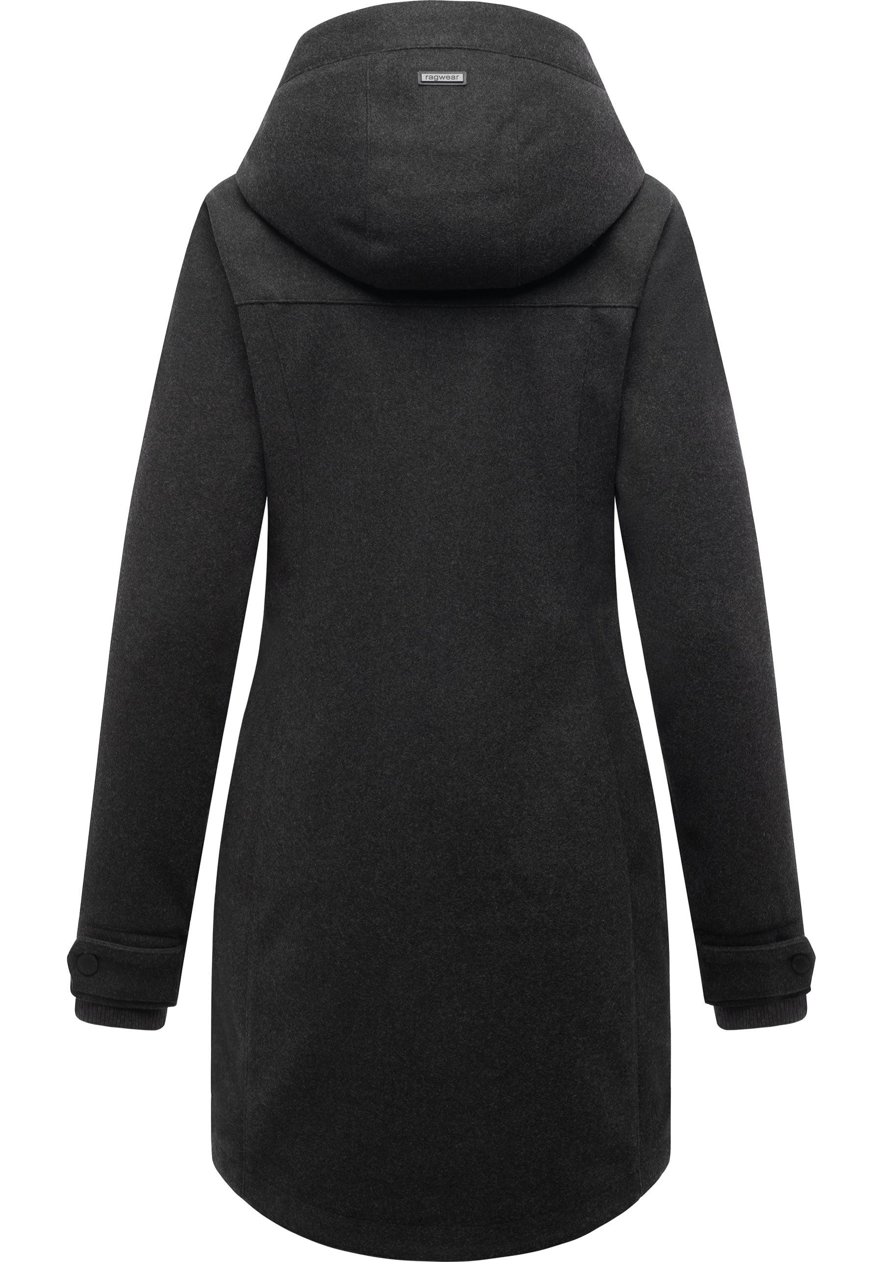 Ragwear Wollmantel Janesha Coat Mantel in Wolloptik mit Kapuze