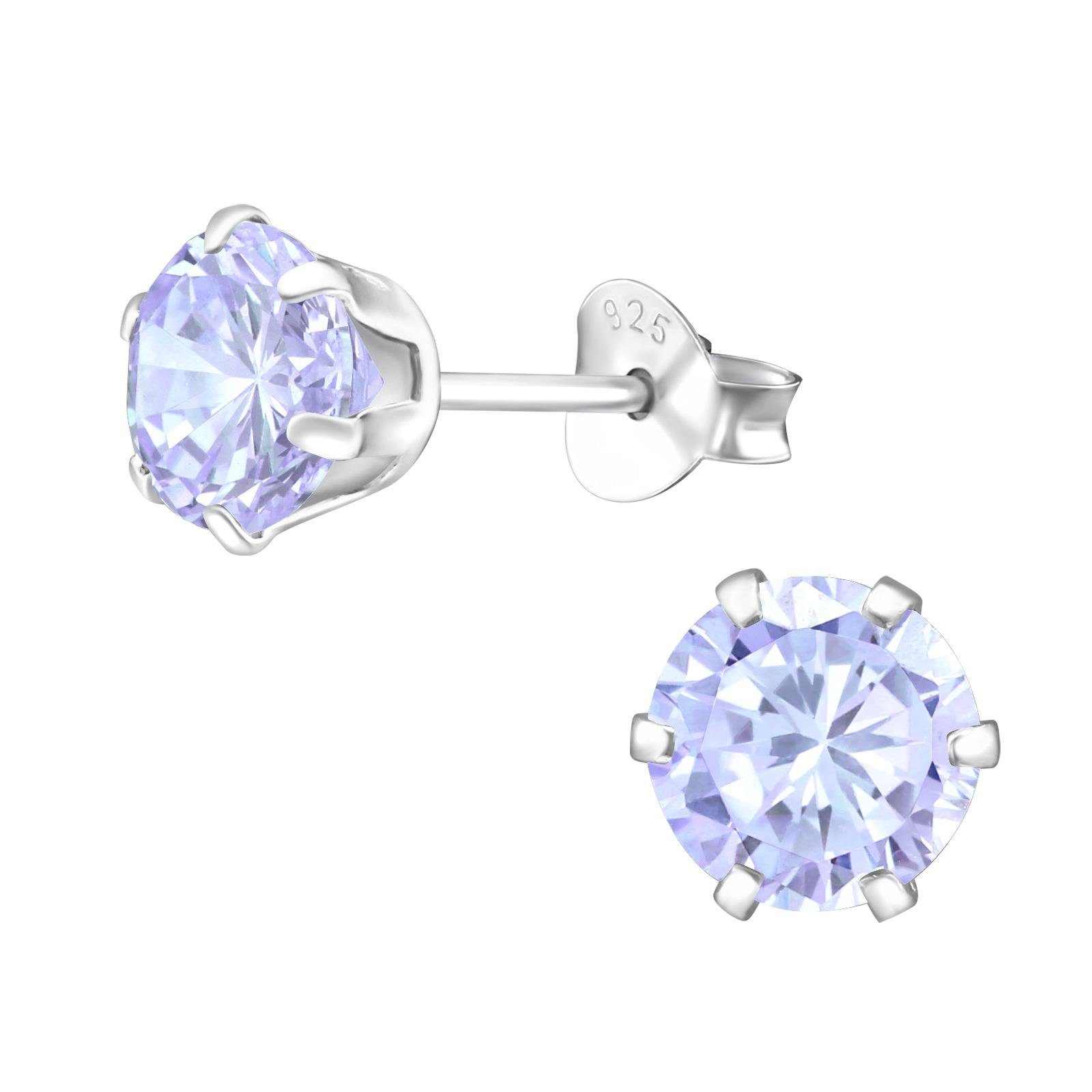 Monkimau Paar Ohrstecker Zirkonia Ohrringe 925 Silber Kinder Ohrstecker (Packung), mit Kristallen