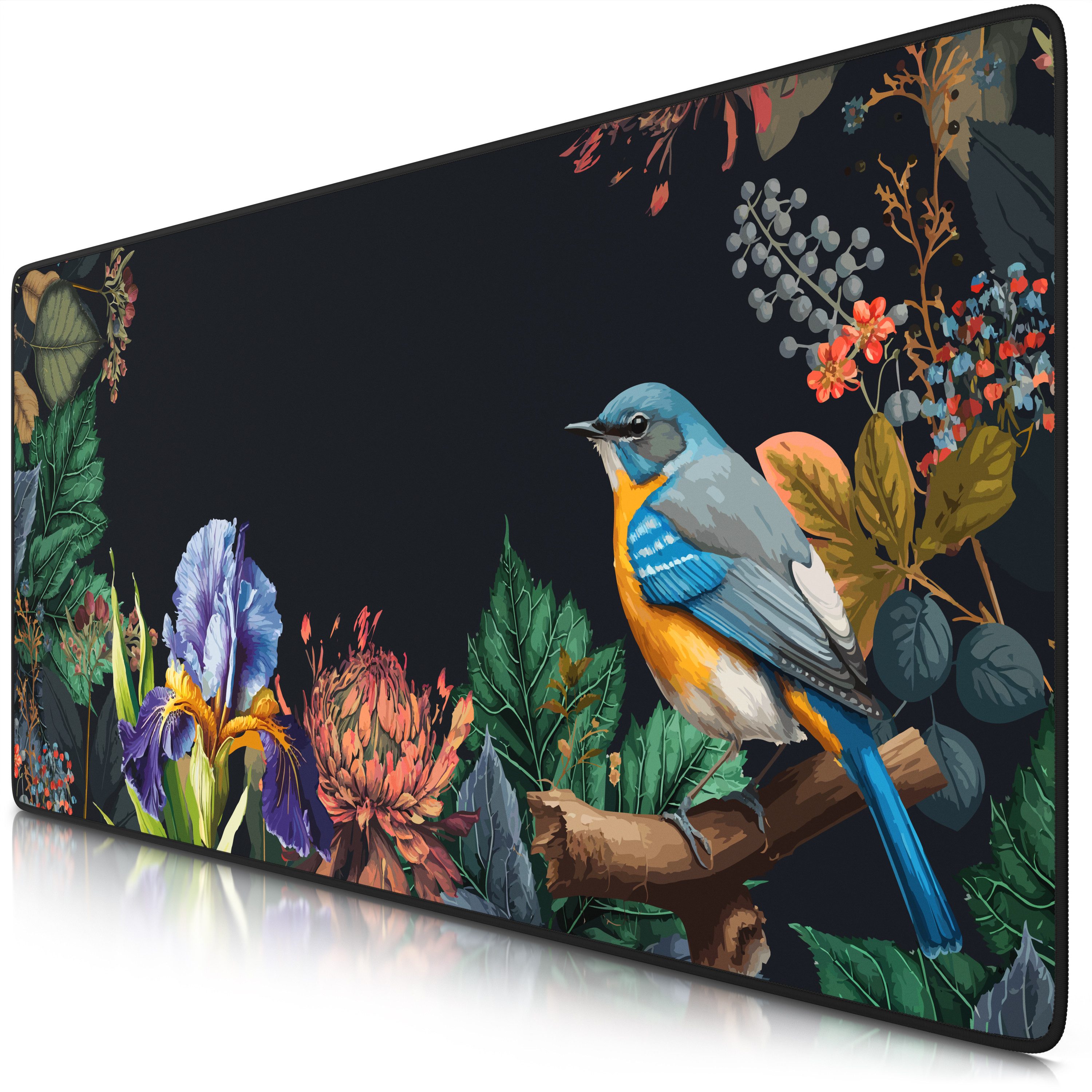 Titanwolf Gaming Mauspad XXL Speed Mousepad 900 x 400 x 3 mm, Schreibtischauflage, abwaschbar (1-St), rutschfeste Rückseite, Geschwindigkeit & Präzision, Modern Floral