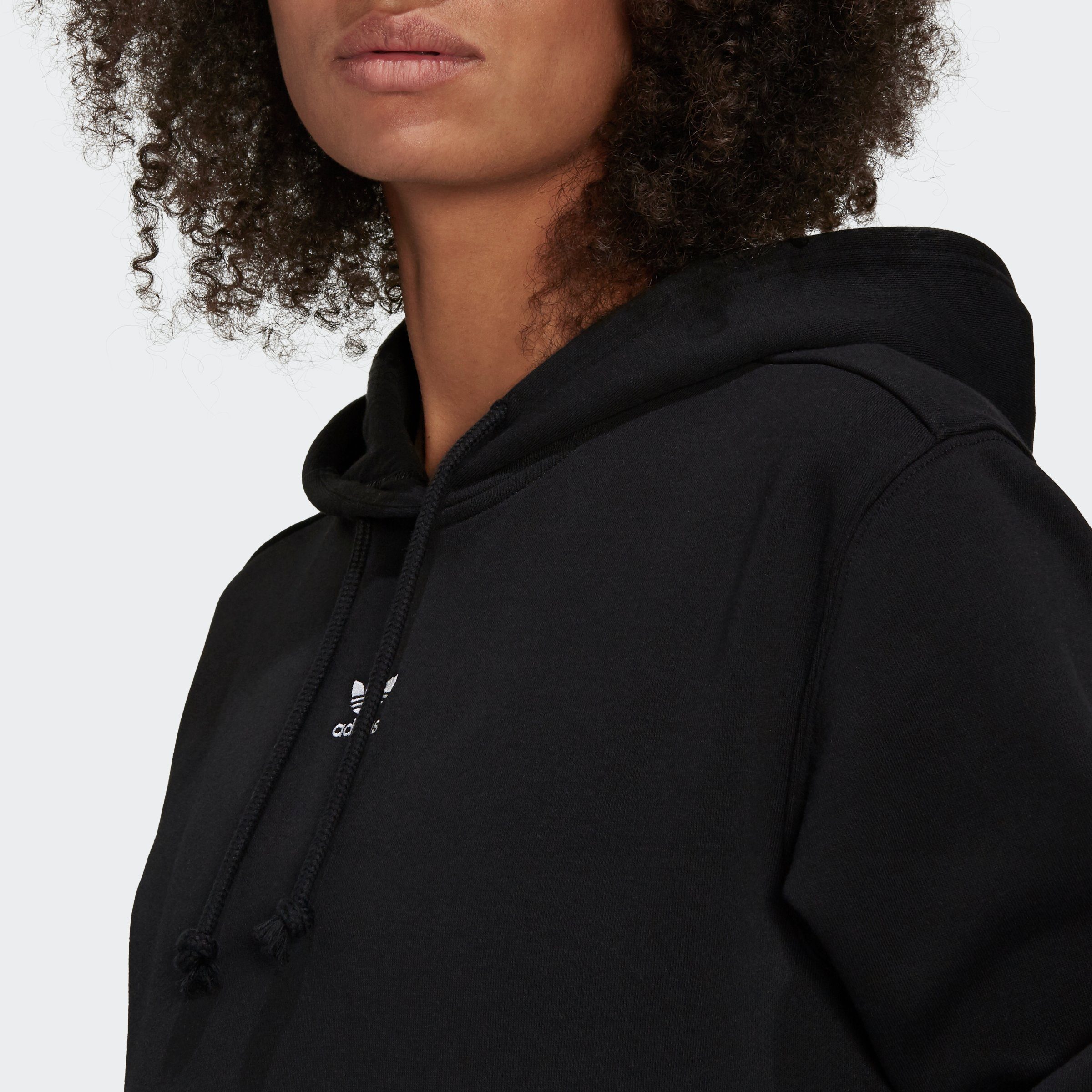 HOODIE adidas BLACK ADICOLOR FLEECE Kapuzensweatshirt ESSENTIALS Originals