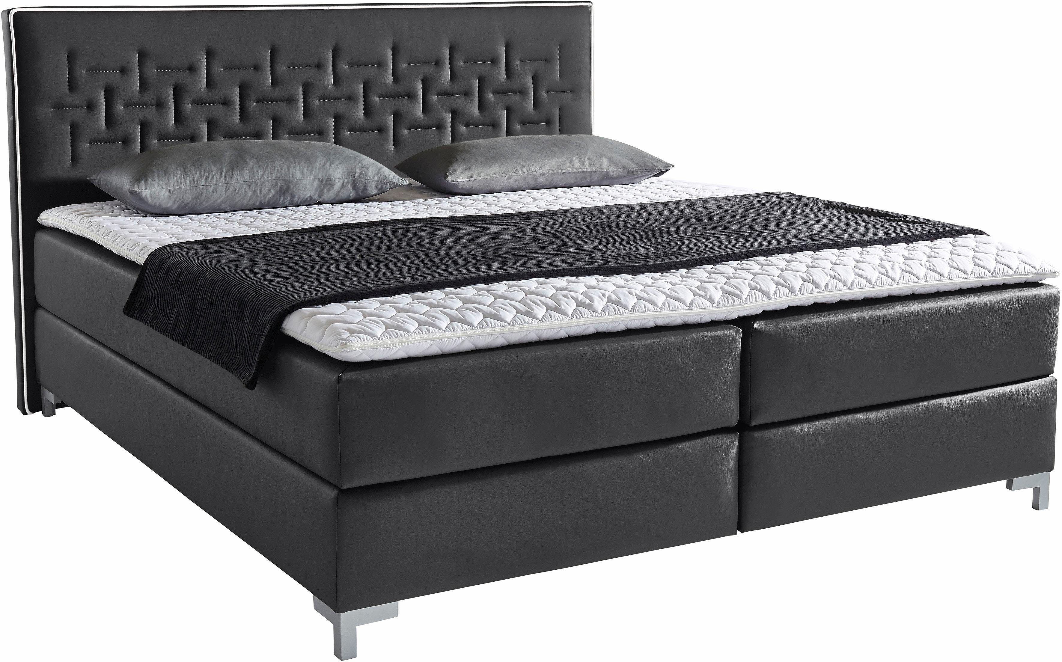 INOSIGN Boxspringbett "Coos" mit besonderer Steppung im Kopfteil, 3 Matratz günstig online kaufen