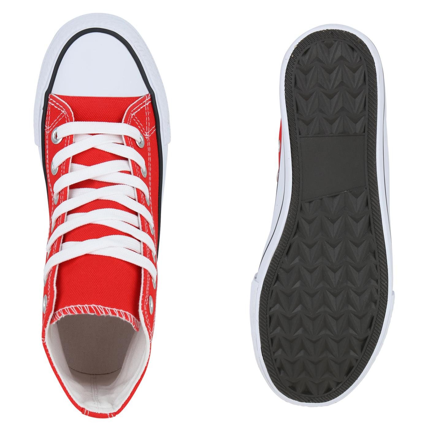 VAN HILL 841313 Sneaker Damen Sneaker High Schnürer Bequeme Basic Freizeit Stoff