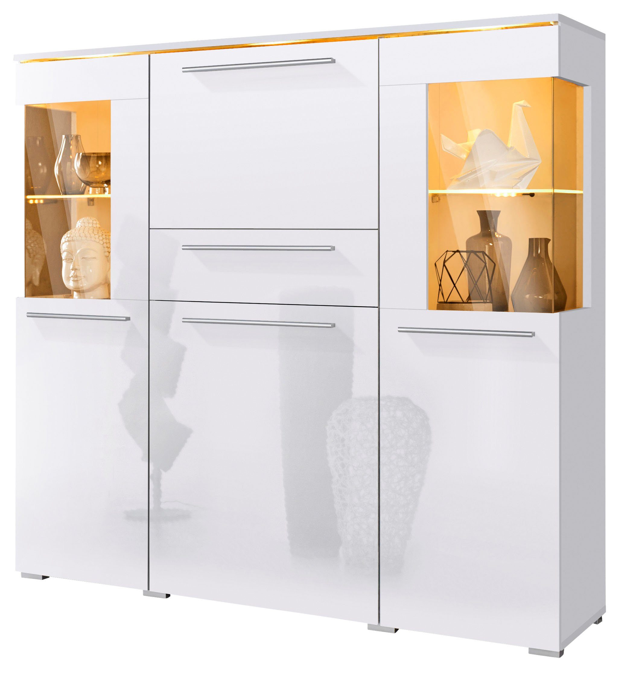 INOSIGN Highboard India,Breite 130cm, stilvolle Hochkommode 3Türen, Klappe günstig online kaufen