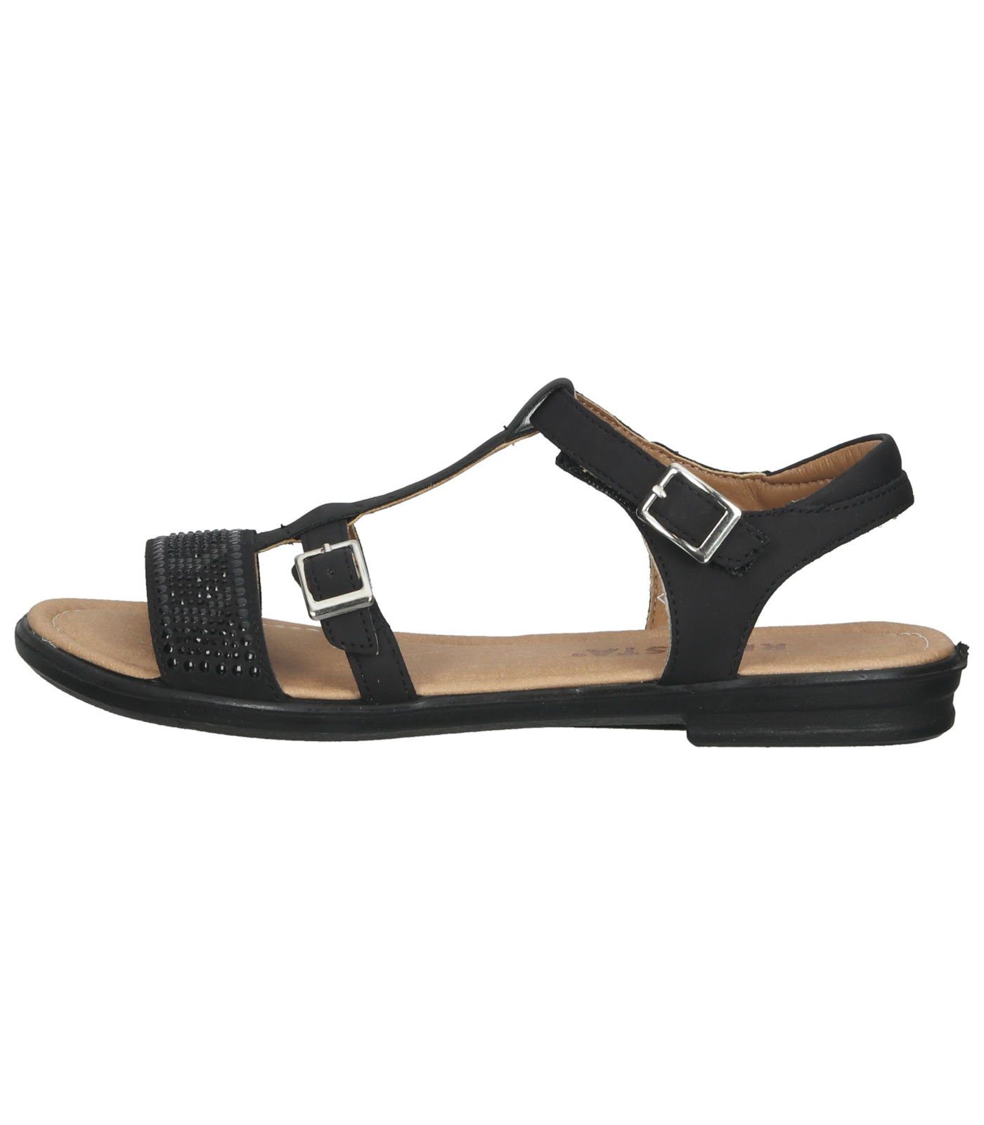 Ricosta Sandalen Lederimitat Riemchensandale Schwarz